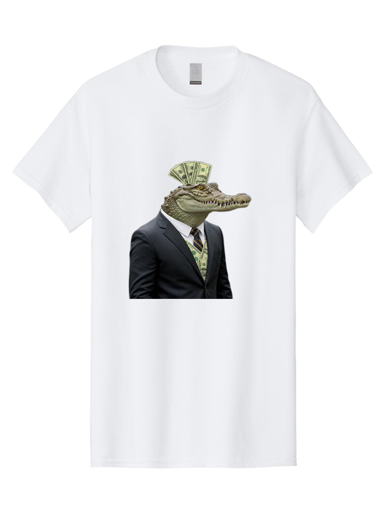 Crocodile-In-Suit-4 Men'S Graphic Tee, 100% Cotton, Comfortable Casual Summer Wear, Machine Washable, Vintage Camera, Old Camera, Antique Camera, Black Camera, Classic Photography, Photography Equipment, Nostalgic Device, Film Camera, Bak328