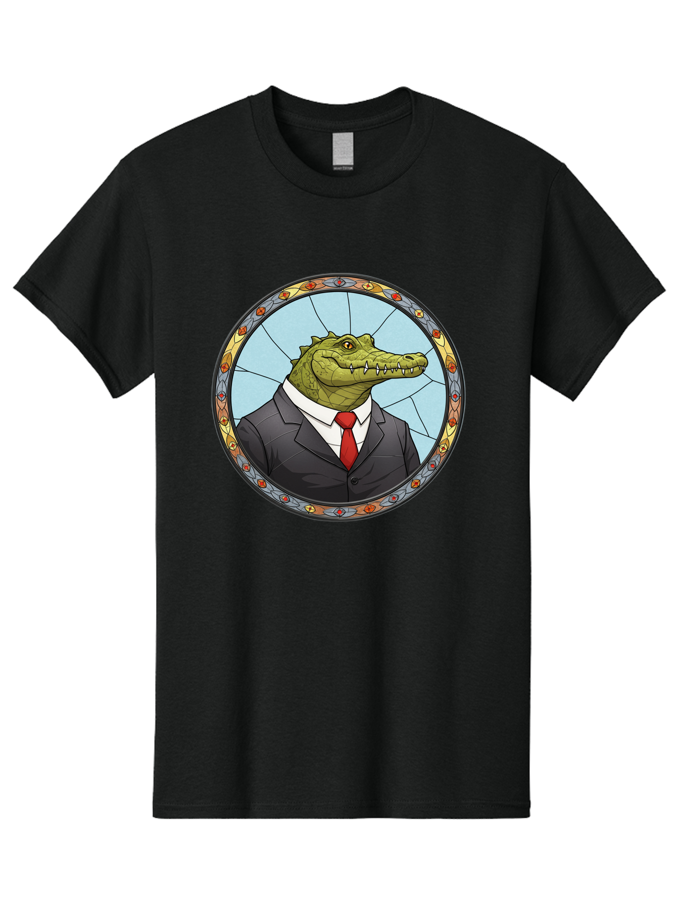 Crocodile-In-Suit-5 Men'S Graphic Tee, 100% Cotton, Comfortable Casual Summer Wear, Machine Washable, Vintage Camera, Old Camera, Antique Camera, Black Camera, Classic Photography, Photography Equipment, Nostalgic Device, Film Camera, Bak329