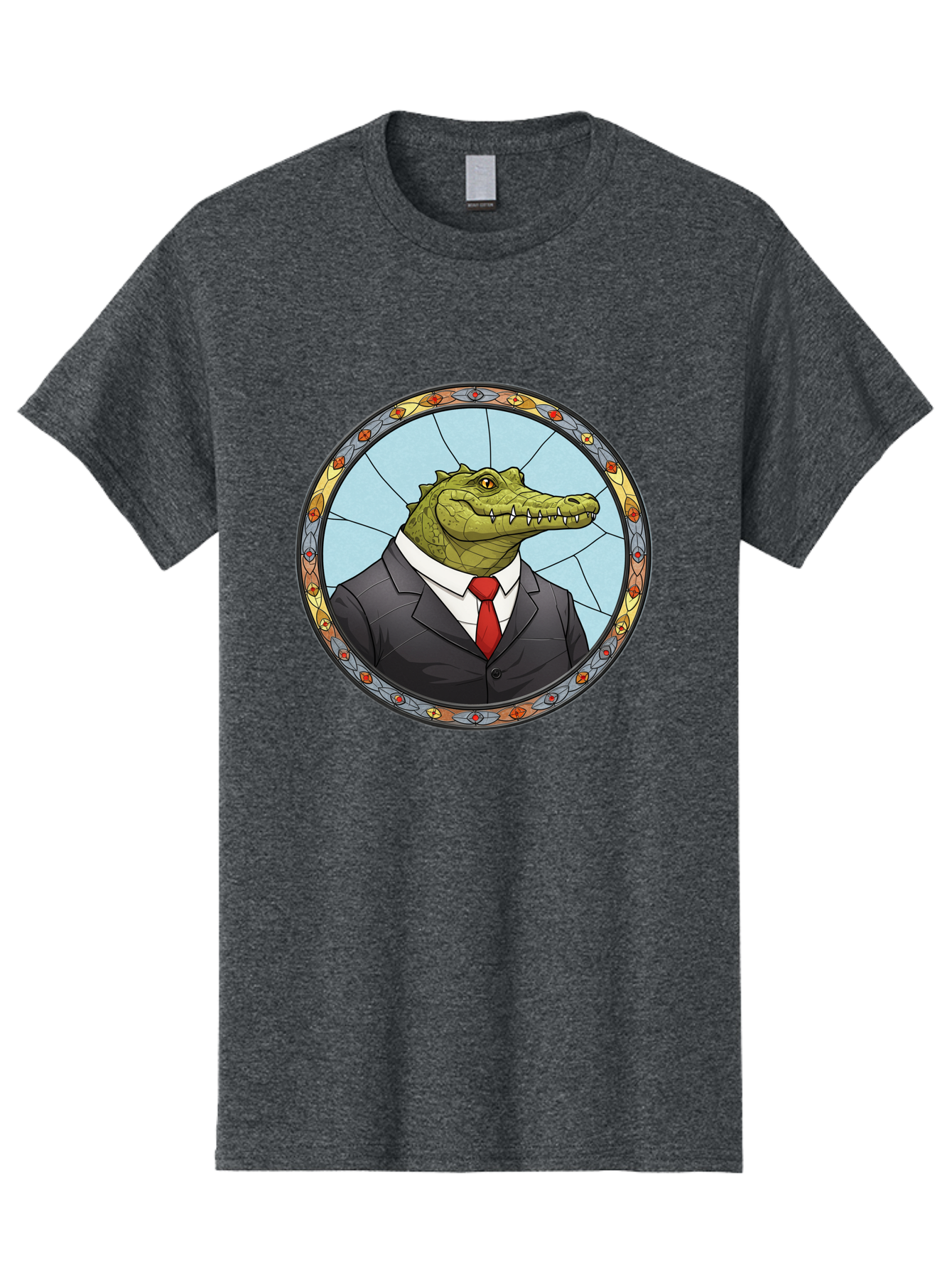 Crocodile-In-Suit-5 Men'S Graphic Tee, 100% Cotton, Comfortable Casual Summer Wear, Machine Washable, Vintage Camera, Old Camera, Antique Camera, Black Camera, Classic Photography, Photography Equipment, Nostalgic Device, Film Camera, Bak329