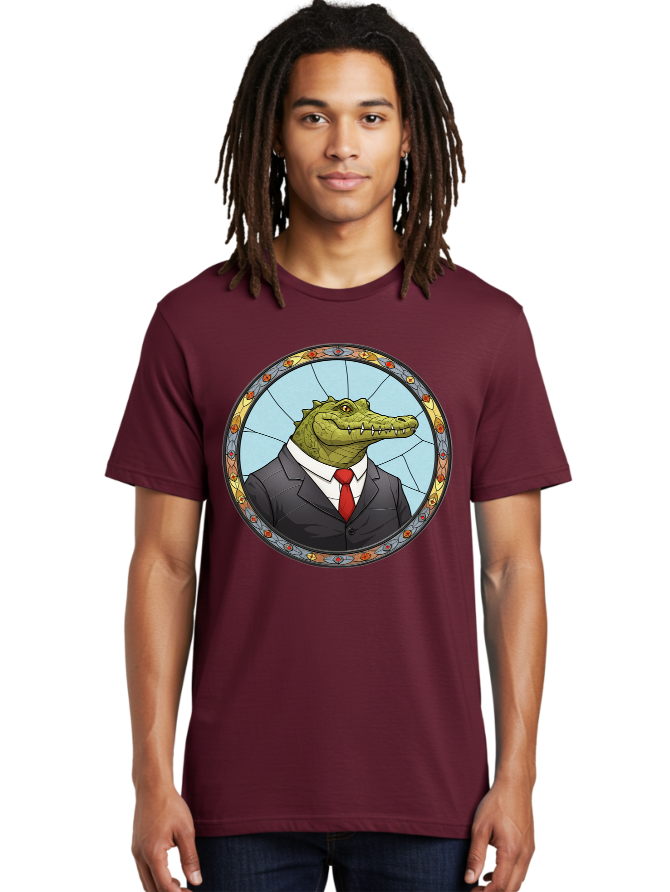 Crocodile-In-Suit-5 Men'S Graphic Tee, 100% Cotton, Comfortable Casual Summer Wear, Machine Washable, Vintage Camera, Old Camera, Antique Camera, Black Camera, Classic Photography, Photography Equipment, Nostalgic Device, Film Camera, Bak329