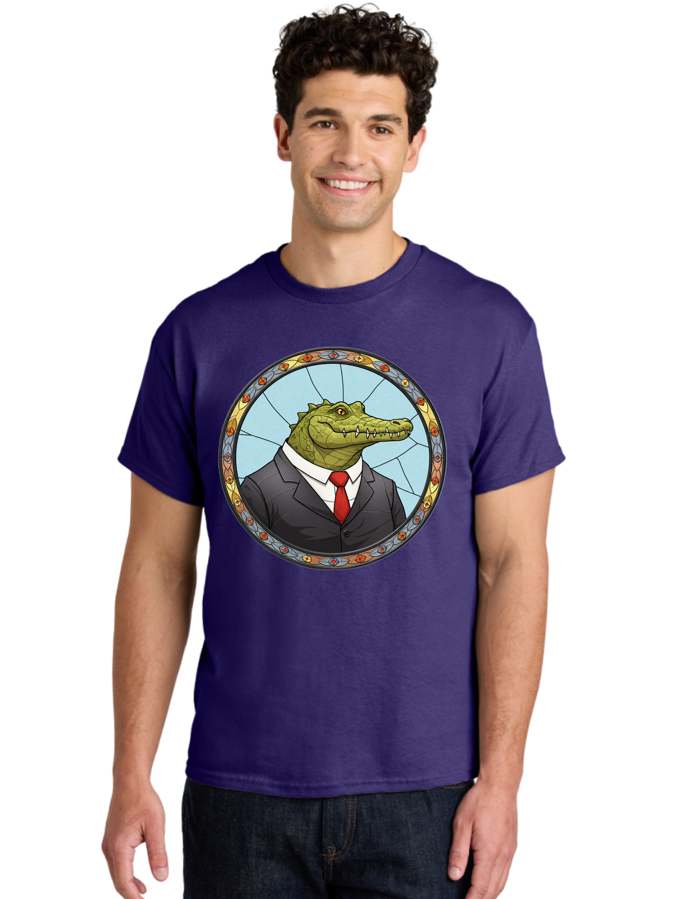 Crocodile-In-Suit-5 Men'S Graphic Tee, 100% Cotton, Comfortable Casual Summer Wear, Machine Washable, Vintage Camera, Old Camera, Antique Camera, Black Camera, Classic Photography, Photography Equipment, Nostalgic Device, Film Camera, Bak329