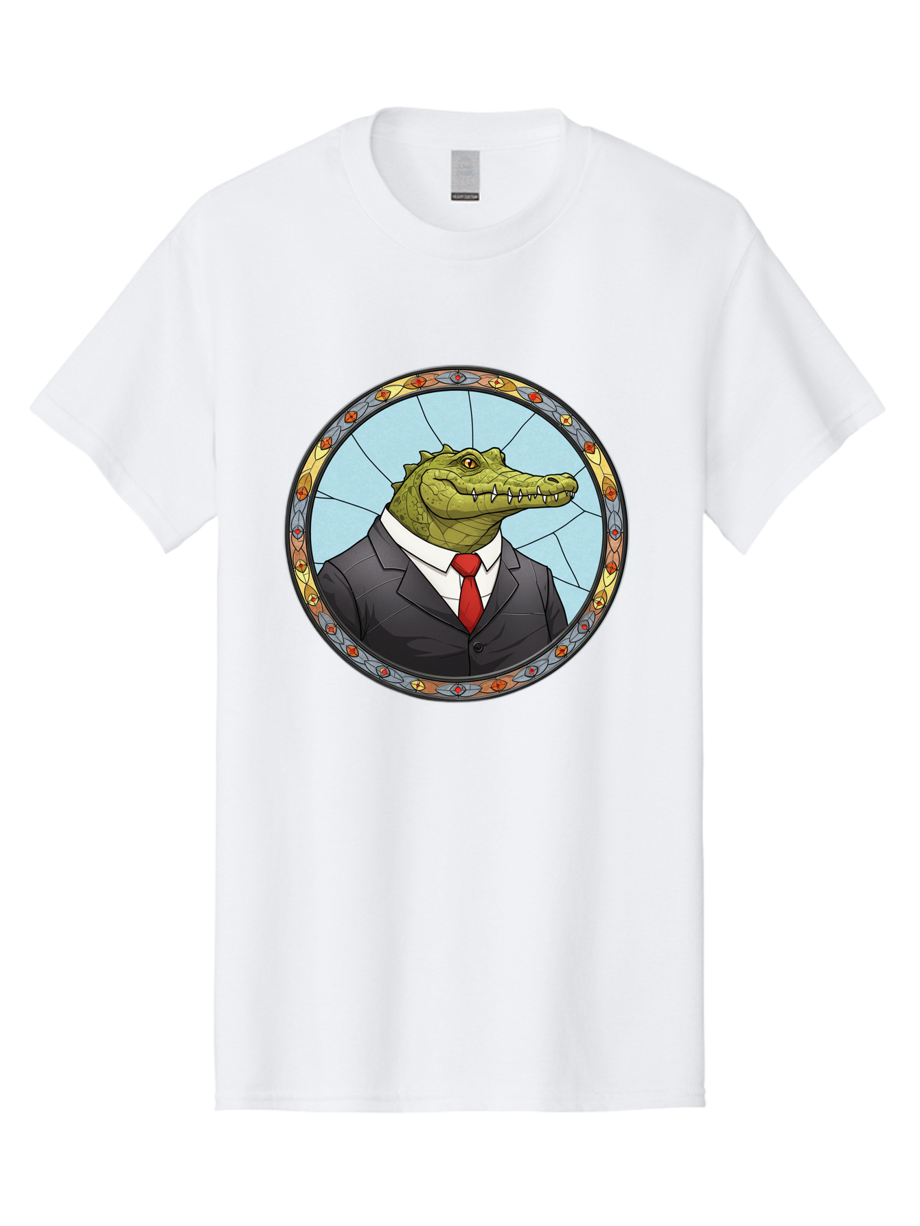 Crocodile-In-Suit-5 Men'S Graphic Tee, 100% Cotton, Comfortable Casual Summer Wear, Machine Washable, Vintage Camera, Old Camera, Antique Camera, Black Camera, Classic Photography, Photography Equipment, Nostalgic Device, Film Camera, Bak329