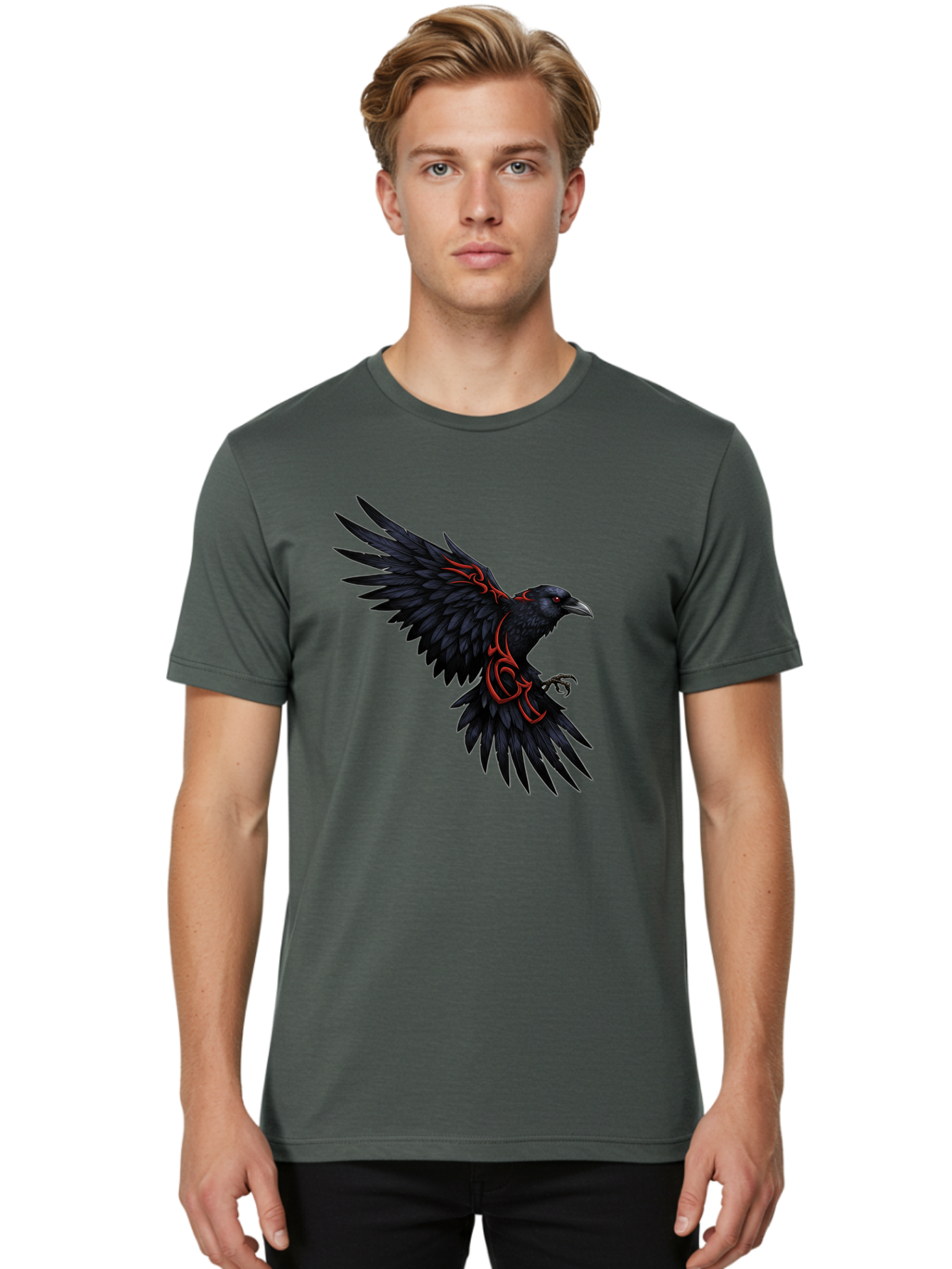 Crow-With-Tribal-Art Men'S Graphic Tee, 100% Cotton, Comfortable Casual Summer Wear, Machine Washable, Vintage Camera, Old Camera, Antique Camera, Black Camera, Classic Photography, Photography Equipment, Nostalgic Device, Film Camera, Bak339