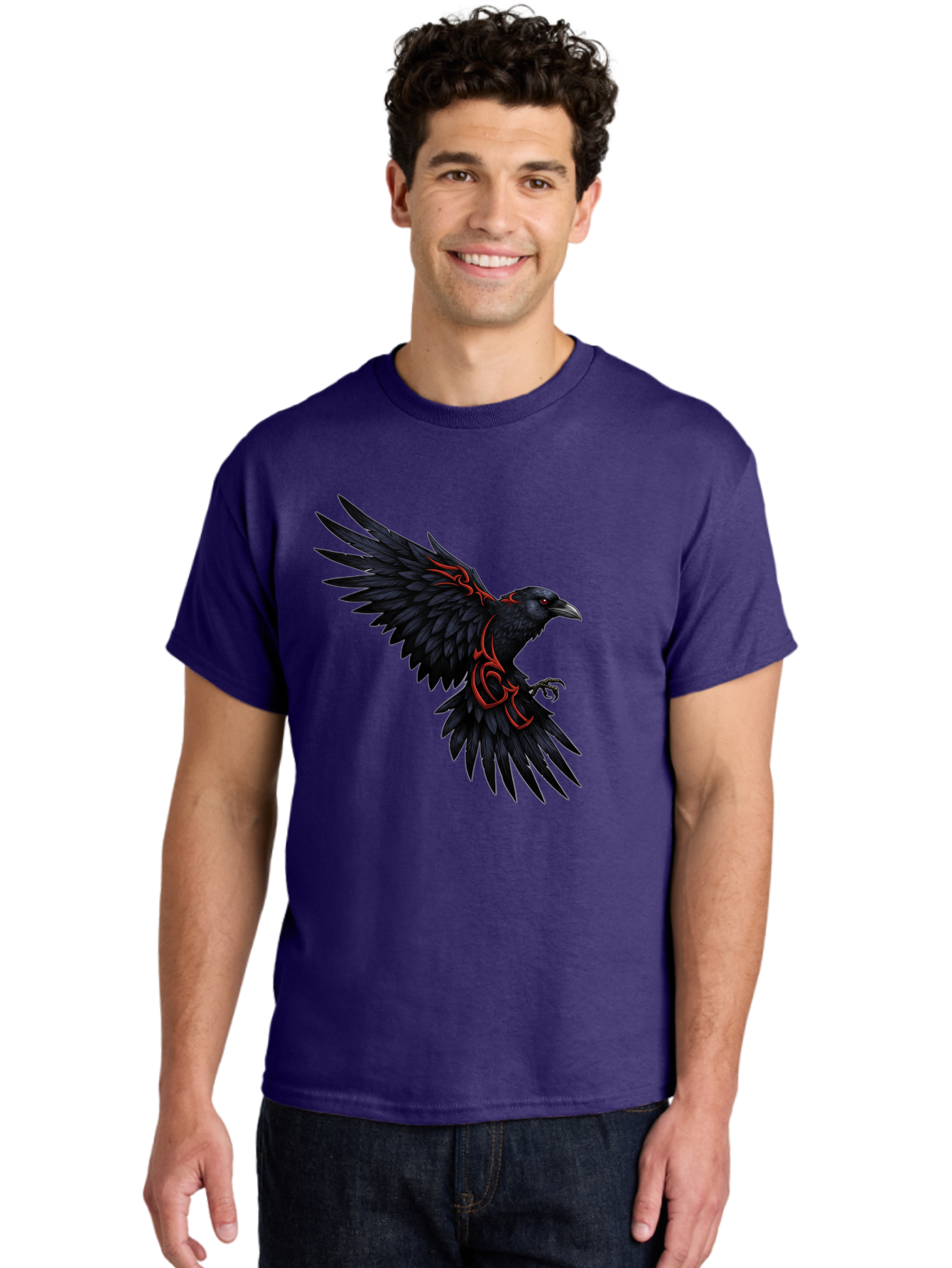 Crow-With-Tribal-Art Men'S Graphic Tee, 100% Cotton, Comfortable Casual Summer Wear, Machine Washable, Vintage Camera, Old Camera, Antique Camera, Black Camera, Classic Photography, Photography Equipment, Nostalgic Device, Film Camera, Bak339