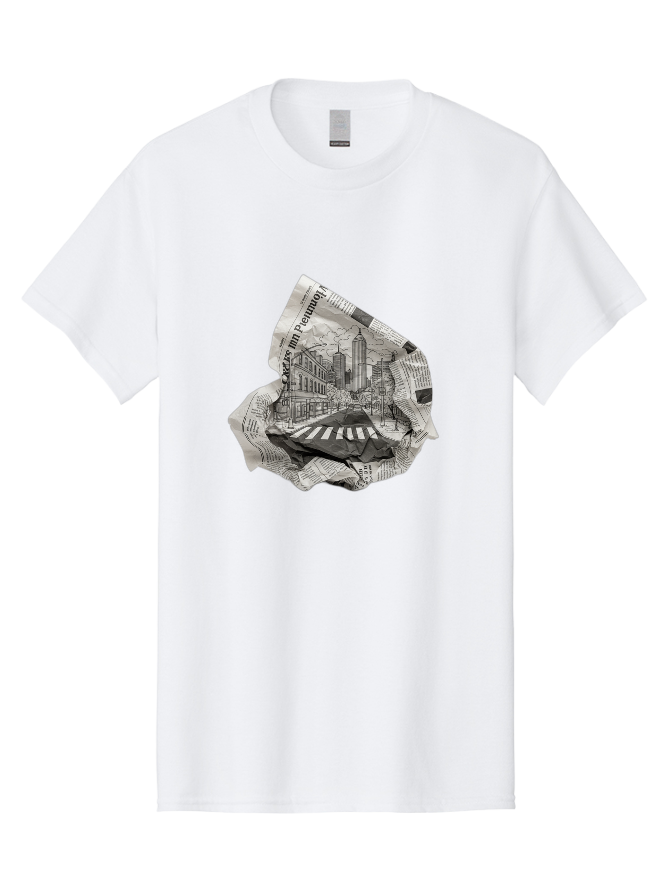 Crumpled-Newspaper-3 Men'S Graphic Tee, 100% Cotton, Comfortable Casual Summer Wear, Machine Washable, Vintage Camera, Old Camera, Antique Camera, Black Camera, Classic Photography, Photography Equipment, Nostalgic Device, Film Camera, Bak343