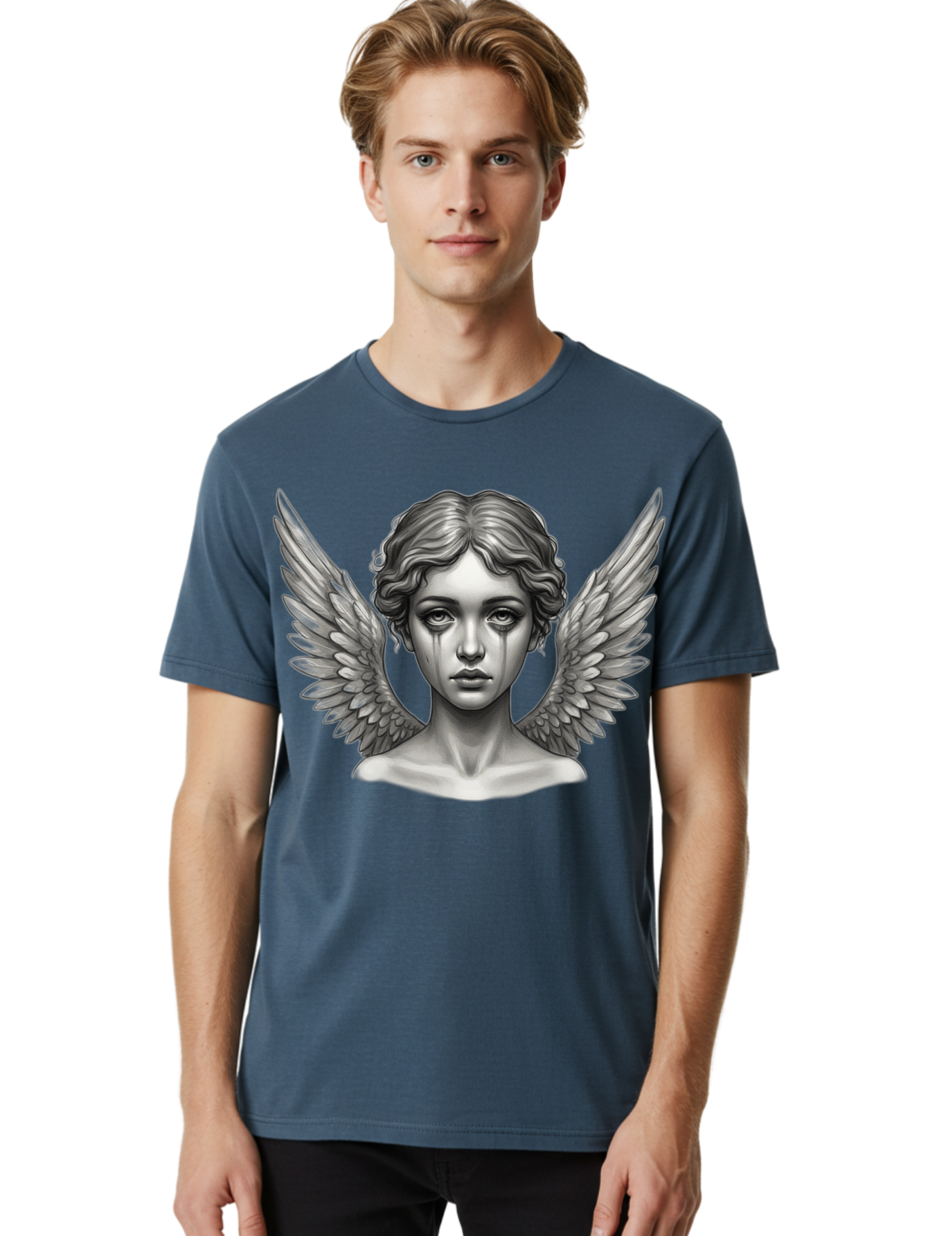 Crying-Angel-Statue Men'S Graphic Tee, 100% Cotton, Comfortable Casual Summer Wear, Machine Washable, Vintage Camera, Old Camera, Antique Camera, Black Camera, Classic Photography, Photography Equipment, Nostalgic Device, Film Camera, Bak345