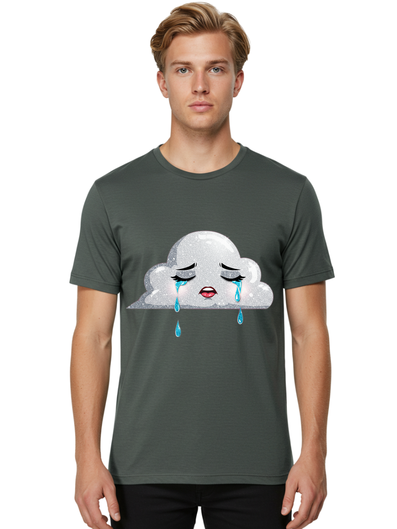 Crying-Cloud-3 Men'S Graphic Tee, 100% Cotton, Comfortable Casual Summer Wear, Machine Washable, Vintage Camera, Old Camera, Antique Camera, Black Camera, Classic Photography, Photography Equipment, Nostalgic Device, Film Camera, Camera Art Bak350