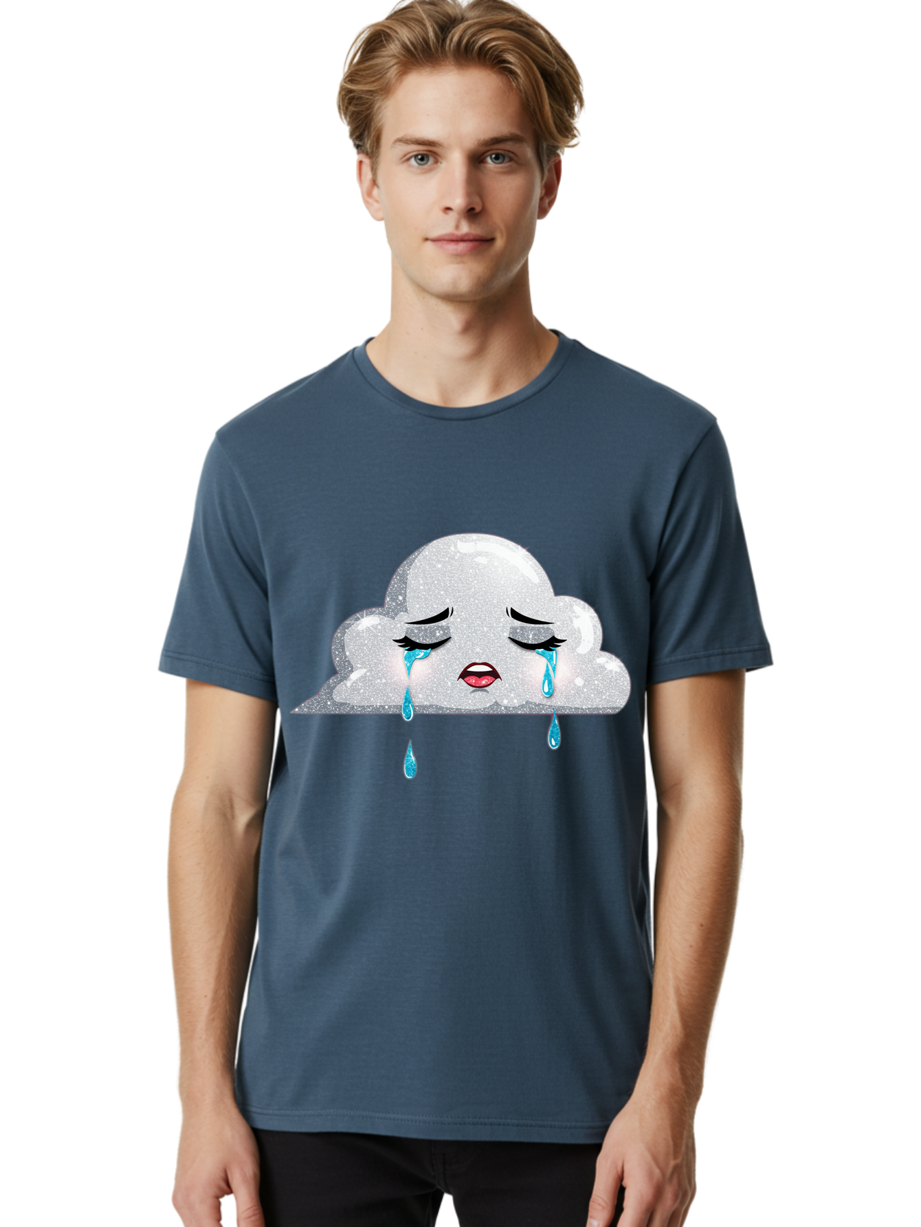 Crying-Cloud-3 Men'S Graphic Tee, 100% Cotton, Comfortable Casual Summer Wear, Machine Washable, Vintage Camera, Old Camera, Antique Camera, Black Camera, Classic Photography, Photography Equipment, Nostalgic Device, Film Camera, Camera Art Bak350