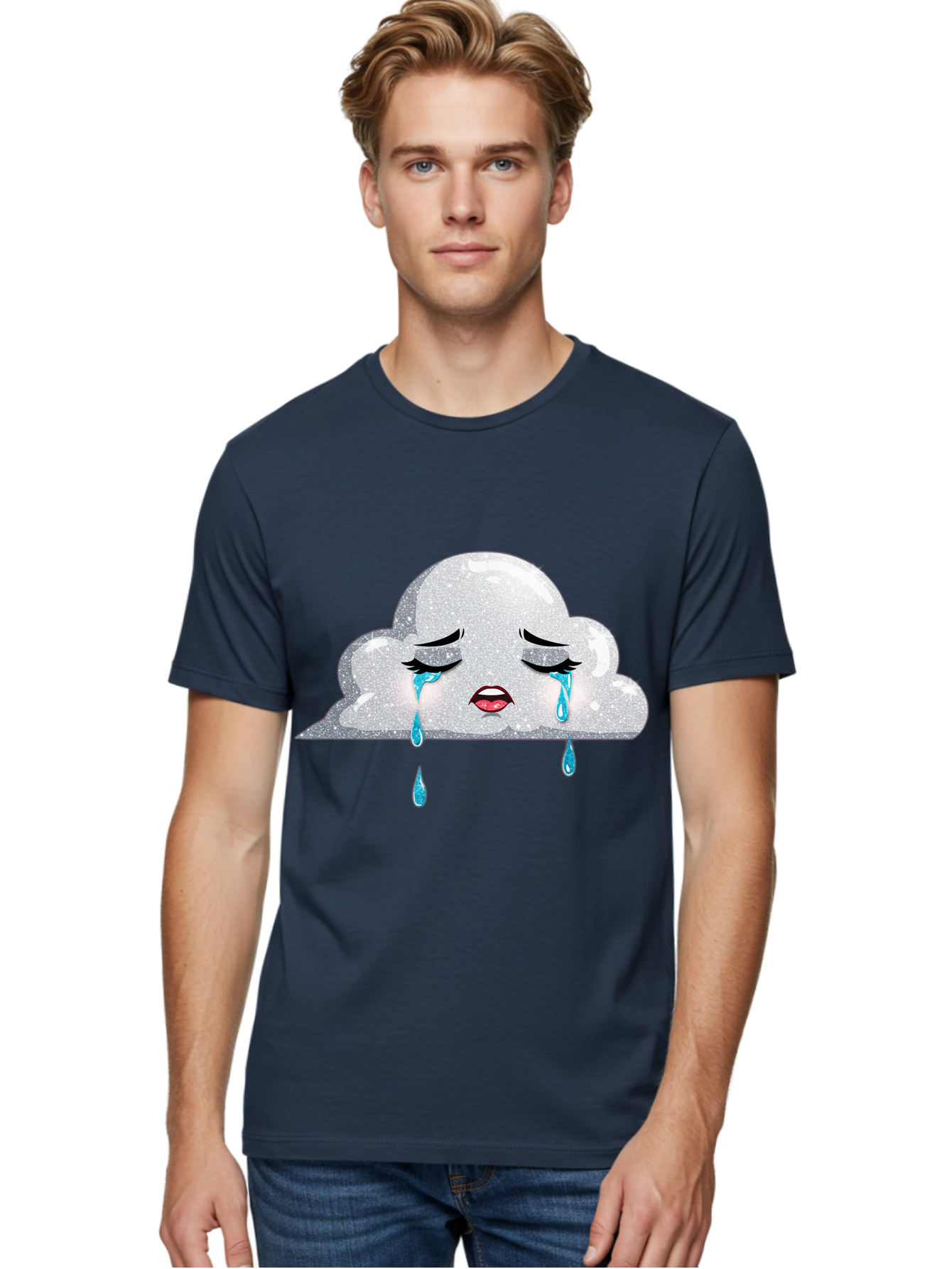 Crying-Cloud-3 Men'S Graphic Tee, 100% Cotton, Comfortable Casual Summer Wear, Machine Washable, Vintage Camera, Old Camera, Antique Camera, Black Camera, Classic Photography, Photography Equipment, Nostalgic Device, Film Camera, Camera Art Bak350