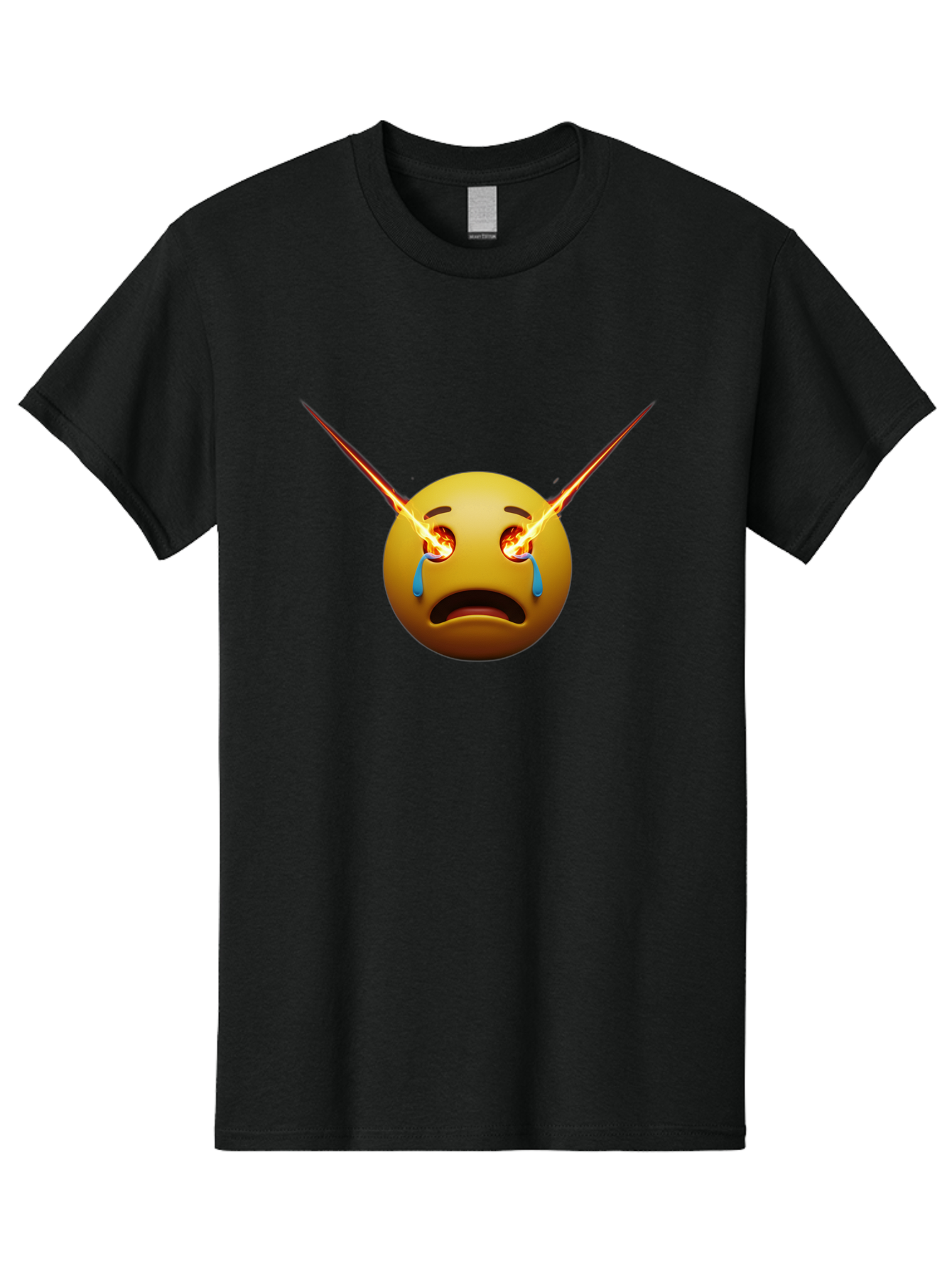 Crying-Emoji-With-Laser-Eyes Men'S Graphic Tee, 100% Cotton, Comfortable Casual Summer Wear, Machine Washable, Vintage Camera, Old Camera, Antique Camera, Black Camera, Classic Photography, Photography Equipment, Nostalgic Device, Film Camera, Bak356