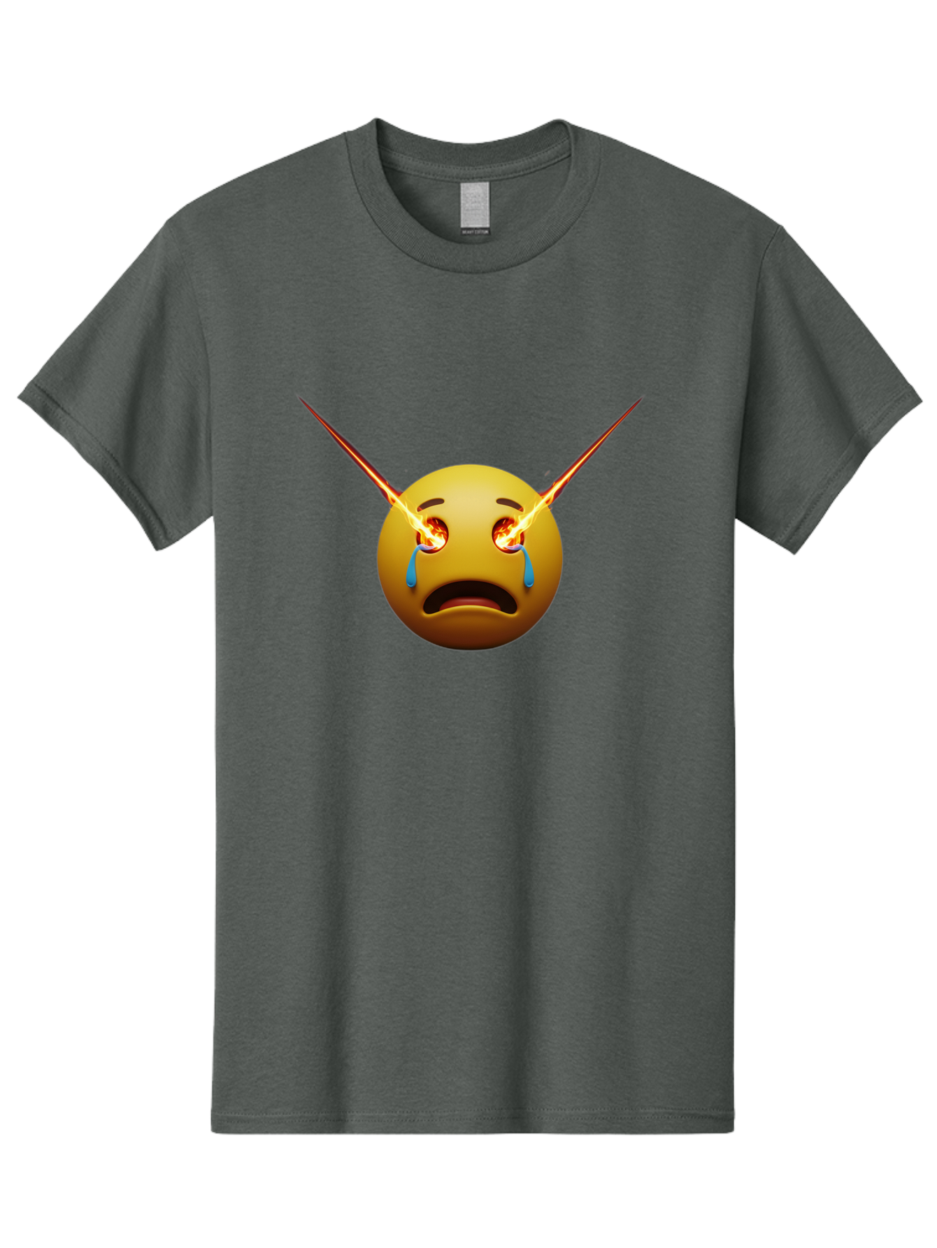 Crying-Emoji-With-Laser-Eyes Men'S Graphic Tee, 100% Cotton, Comfortable Casual Summer Wear, Machine Washable, Vintage Camera, Old Camera, Antique Camera, Black Camera, Classic Photography, Photography Equipment, Nostalgic Device, Film Camera, Bak356