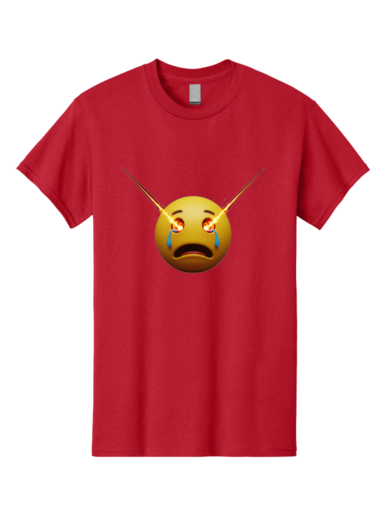 Crying-Emoji-With-Laser-Eyes Men'S Graphic Tee, 100% Cotton, Comfortable Casual Summer Wear, Machine Washable, Vintage Camera, Old Camera, Antique Camera, Black Camera, Classic Photography, Photography Equipment, Nostalgic Device, Film Camera, Bak356