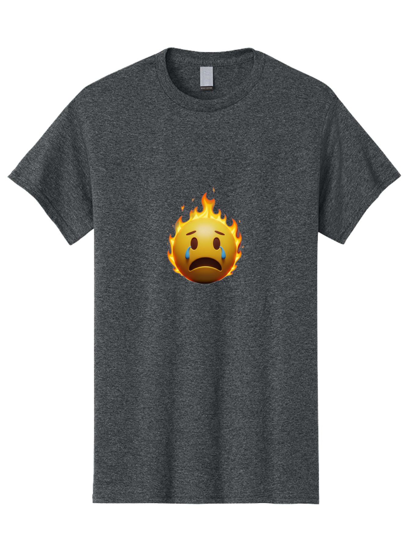 Crying-Face-On-Fire-Emoji Men'S Graphic Tee, 100% Cotton, Comfortable Casual Summer Wear, Machine Washable, Vintage Camera, Old Camera, Antique Camera, Black Camera, Classic Photography, Photography Equipment, Nostalgic Device, Film Camera, Bak357