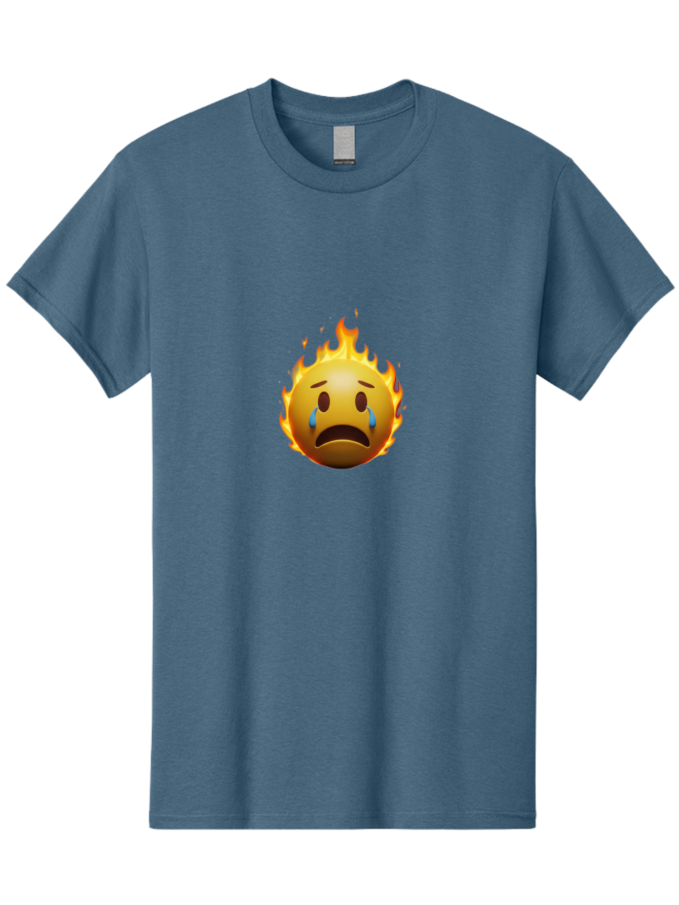 Crying-Face-On-Fire-Emoji Men'S Graphic Tee, 100% Cotton, Comfortable Casual Summer Wear, Machine Washable, Vintage Camera, Old Camera, Antique Camera, Black Camera, Classic Photography, Photography Equipment, Nostalgic Device, Film Camera, Bak357