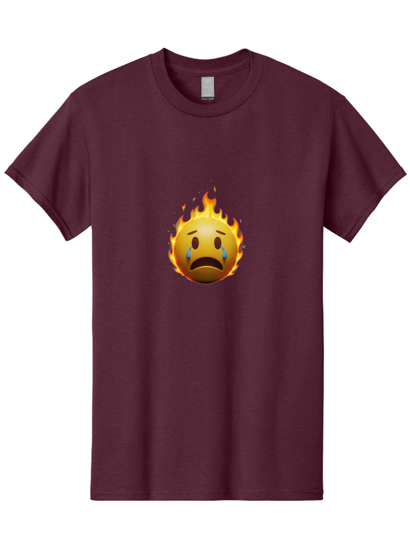 Crying-Face-On-Fire-Emoji Men'S Graphic Tee, 100% Cotton, Comfortable Casual Summer Wear, Machine Washable, Vintage Camera, Old Camera, Antique Camera, Black Camera, Classic Photography, Photography Equipment, Nostalgic Device, Film Camera, Bak357