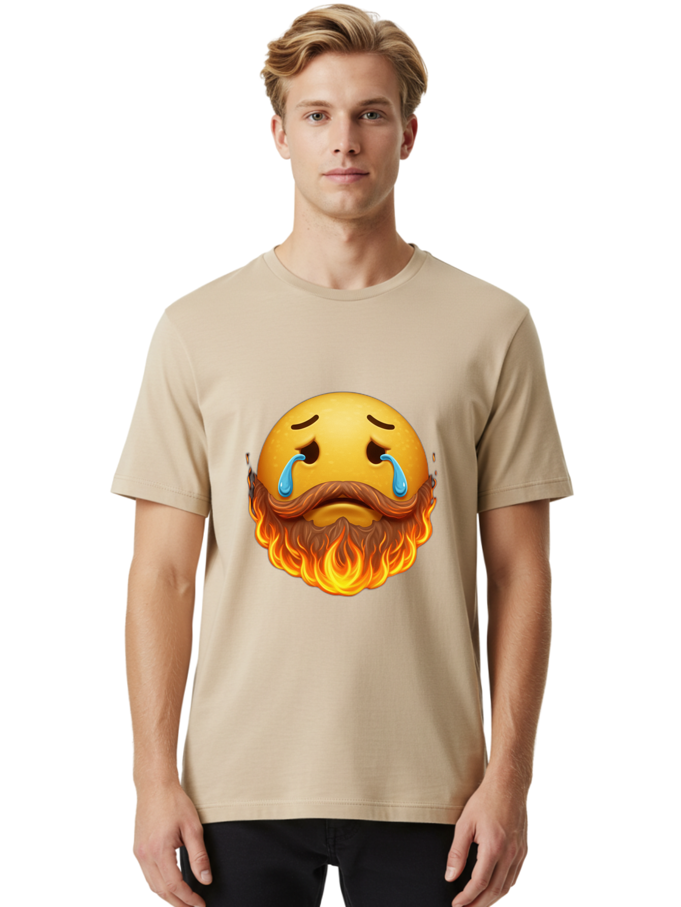 Crying-Fire-Emoji Men'S Graphic Tee, 100% Cotton, Comfortable Casual Summer Wear, Machine Washable, Vintage Camera, Old Camera, Antique Camera, Black Camera, Classic Photography, Photography Equipment, Nostalgic Device, Film Camera, Camera Art Bak358