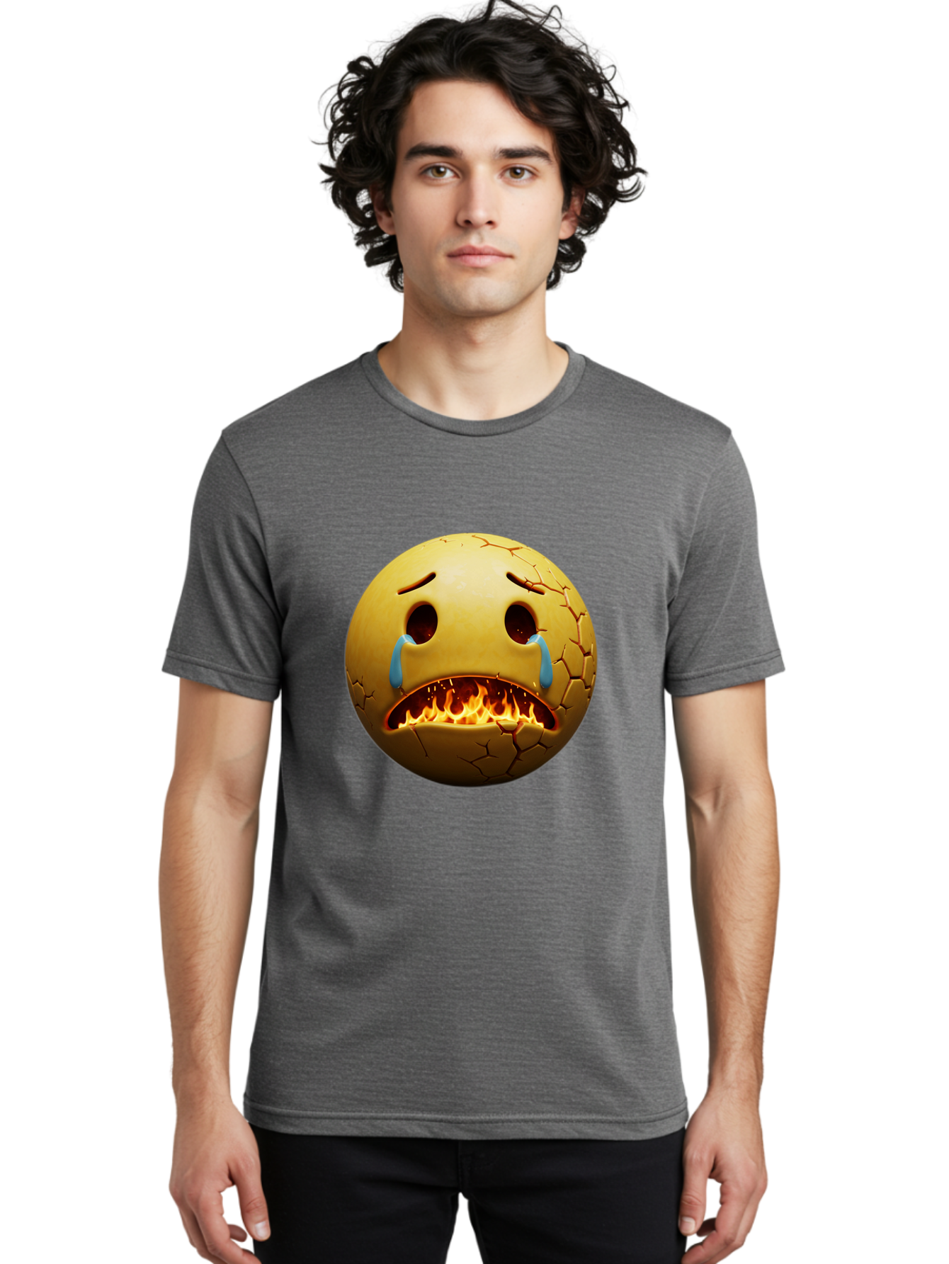 Crying-Flaming-Emoji Men'S Graphic Tee, 100% Cotton, Comfortable Casual Summer Wear, Machine Washable, Vintage Camera, Old Camera, Antique Camera, Black Camera, Classic Photography, Photography Equipment, Nostalgic Device, Film Camera, Bak359