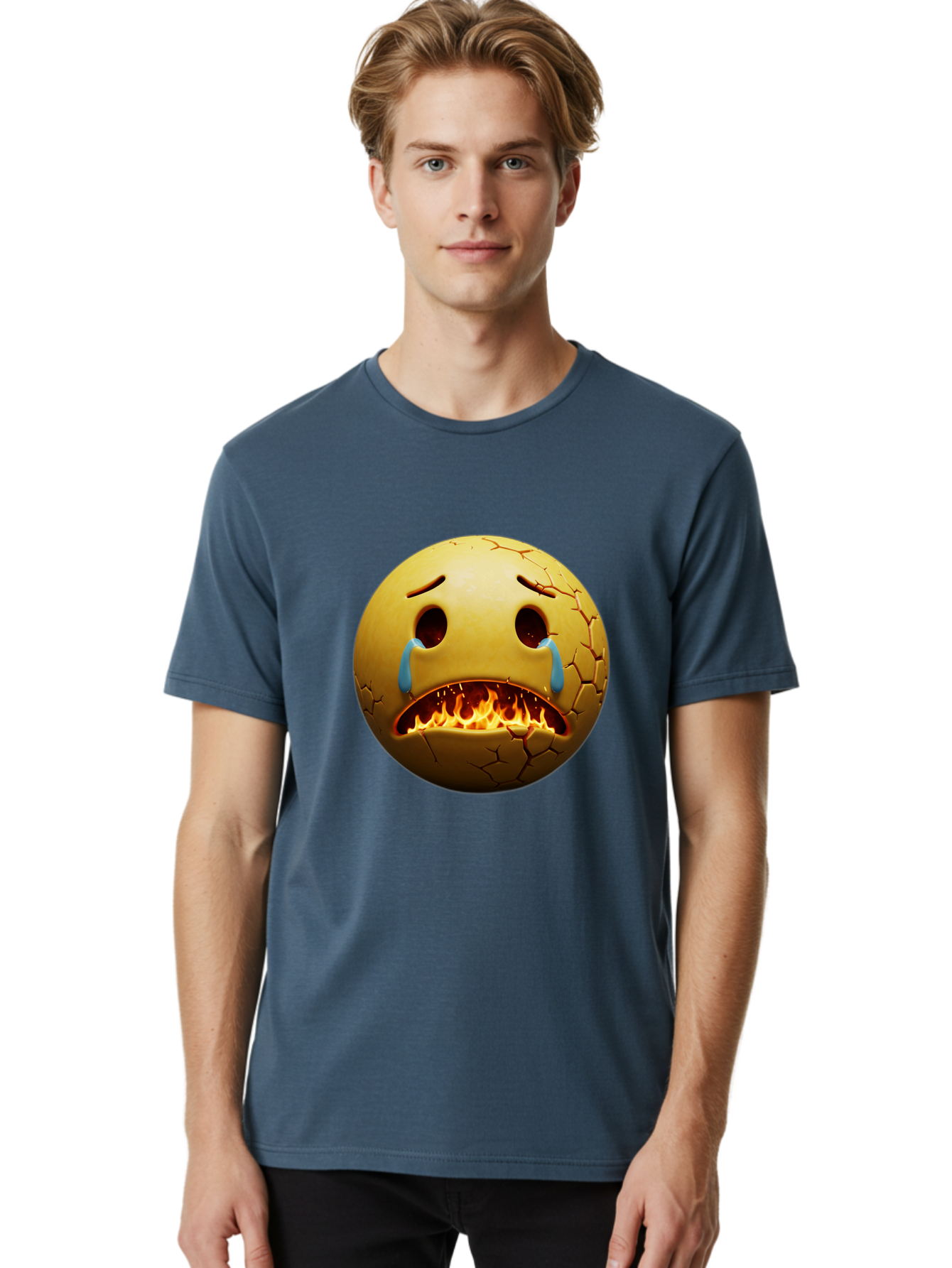 Crying-Flaming-Emoji Men'S Graphic Tee, 100% Cotton, Comfortable Casual Summer Wear, Machine Washable, Vintage Camera, Old Camera, Antique Camera, Black Camera, Classic Photography, Photography Equipment, Nostalgic Device, Film Camera, Bak359