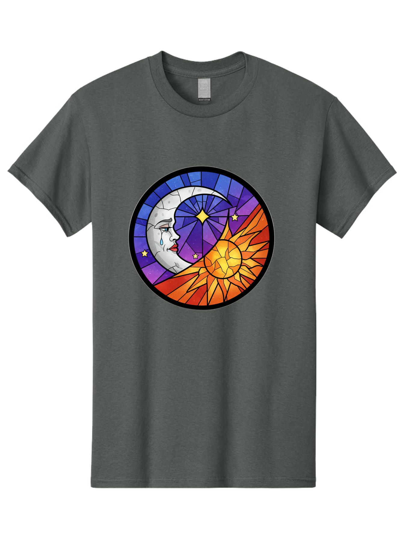 Crying-Moon-Stained-Glass Men'S Graphic Tee, 100% Cotton, Comfortable Casual Summer Wear, Machine Washable, Vintage Camera, Old Camera, Antique Camera, Black Camera, Classic Photography, Photography Equipment, Nostalgic Device, Film Camera, Bak361