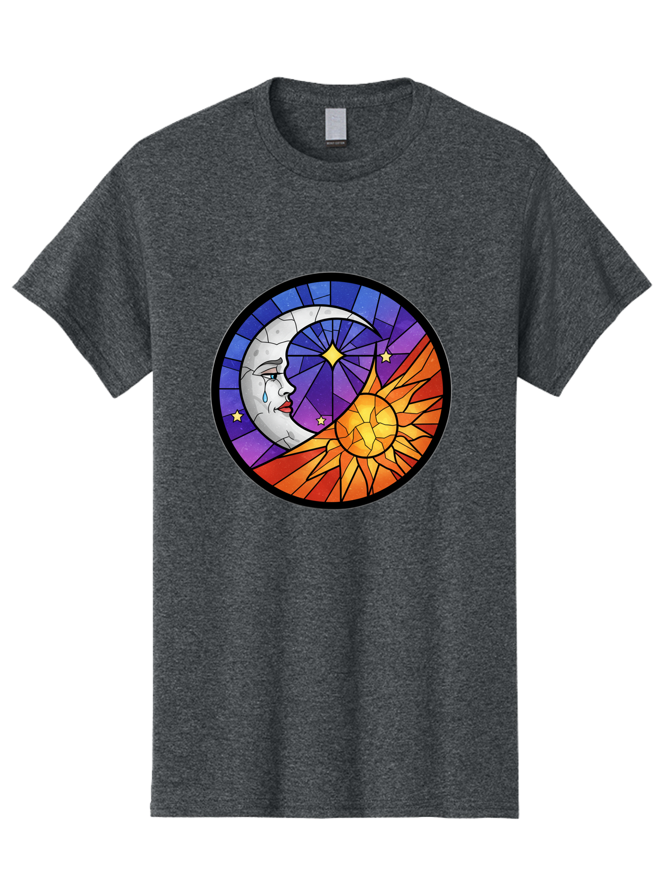 Crying-Moon-Stained-Glass Men'S Graphic Tee, 100% Cotton, Comfortable Casual Summer Wear, Machine Washable, Vintage Camera, Old Camera, Antique Camera, Black Camera, Classic Photography, Photography Equipment, Nostalgic Device, Film Camera, Bak361