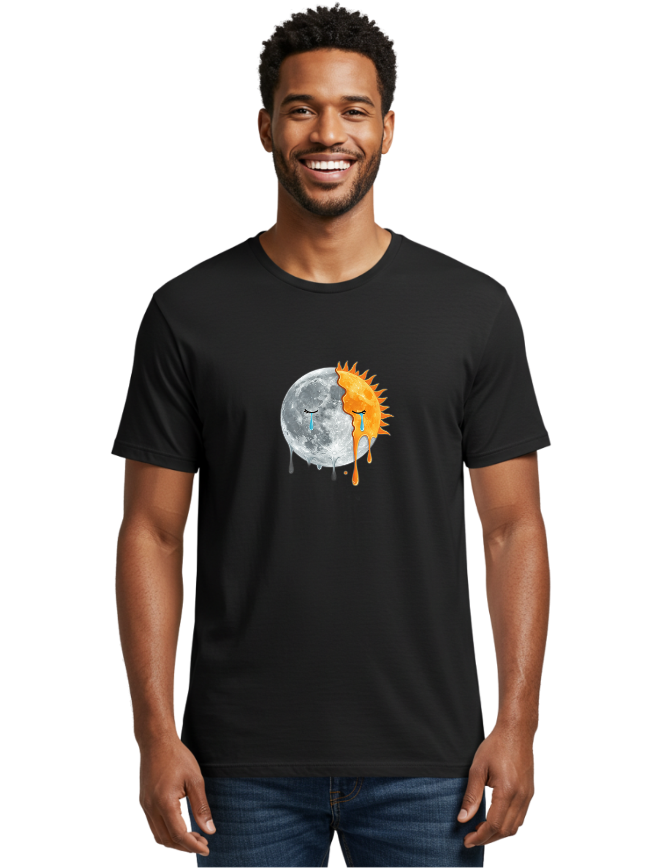 Crying-Sun-And-Moon-1 Men'S Graphic Tee, 100% Cotton, Comfortable Casual Summer Wear, Machine Washable, Vintage Camera, Old Camera, Antique Camera, Black Camera, Classic Photography, Photography Equipment, Nostalgic Device, Film Camera, Bak363