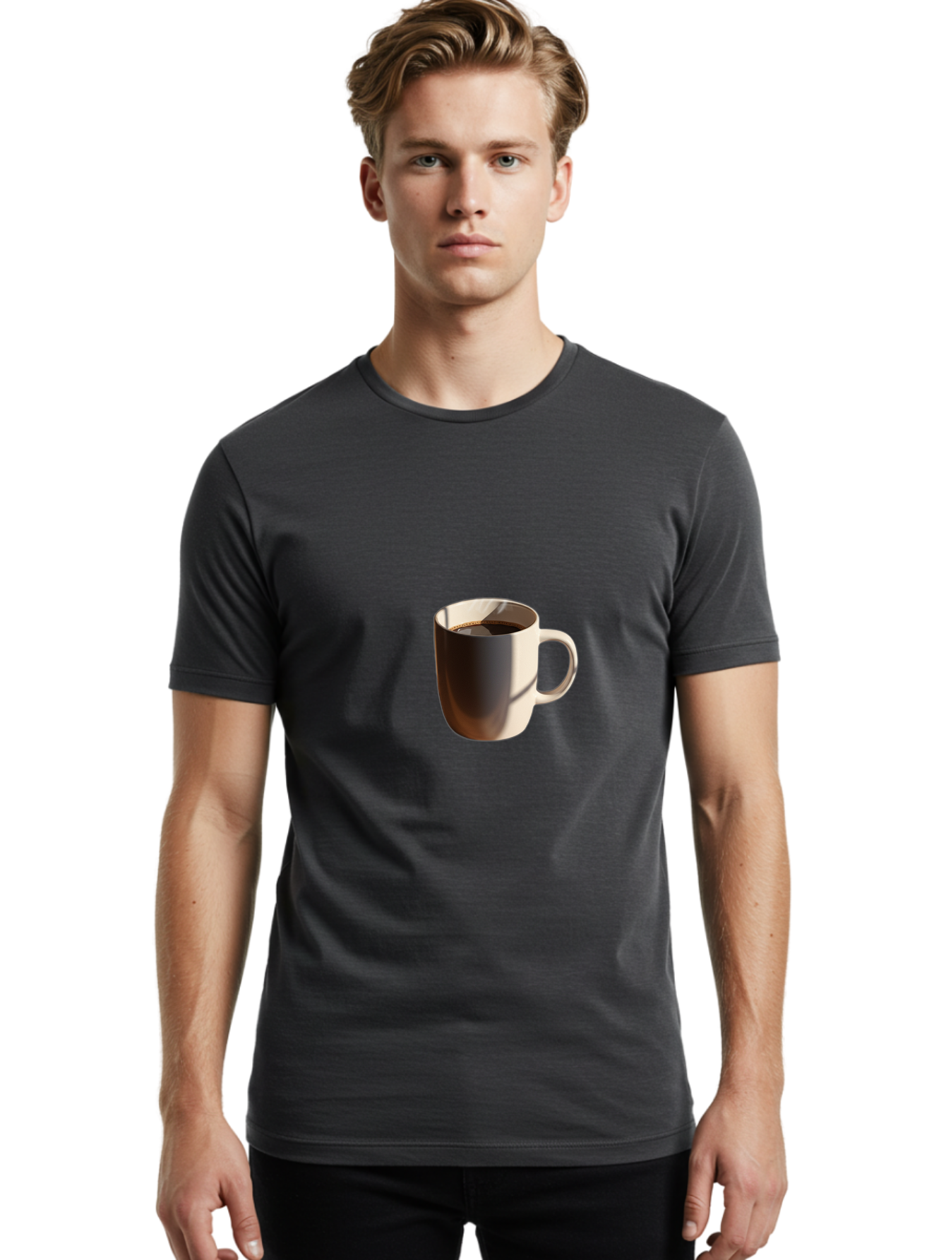 Cup-Of-Coffee Men'S Graphic Tee, 100% Cotton, Comfortable Casual Summer Wear, Machine Washable, Vintage Camera, Old Camera, Antique Camera, Black Camera, Classic Photography, Photography Equipment, Nostalgic Device, Film Camera, Camera Art Bak378