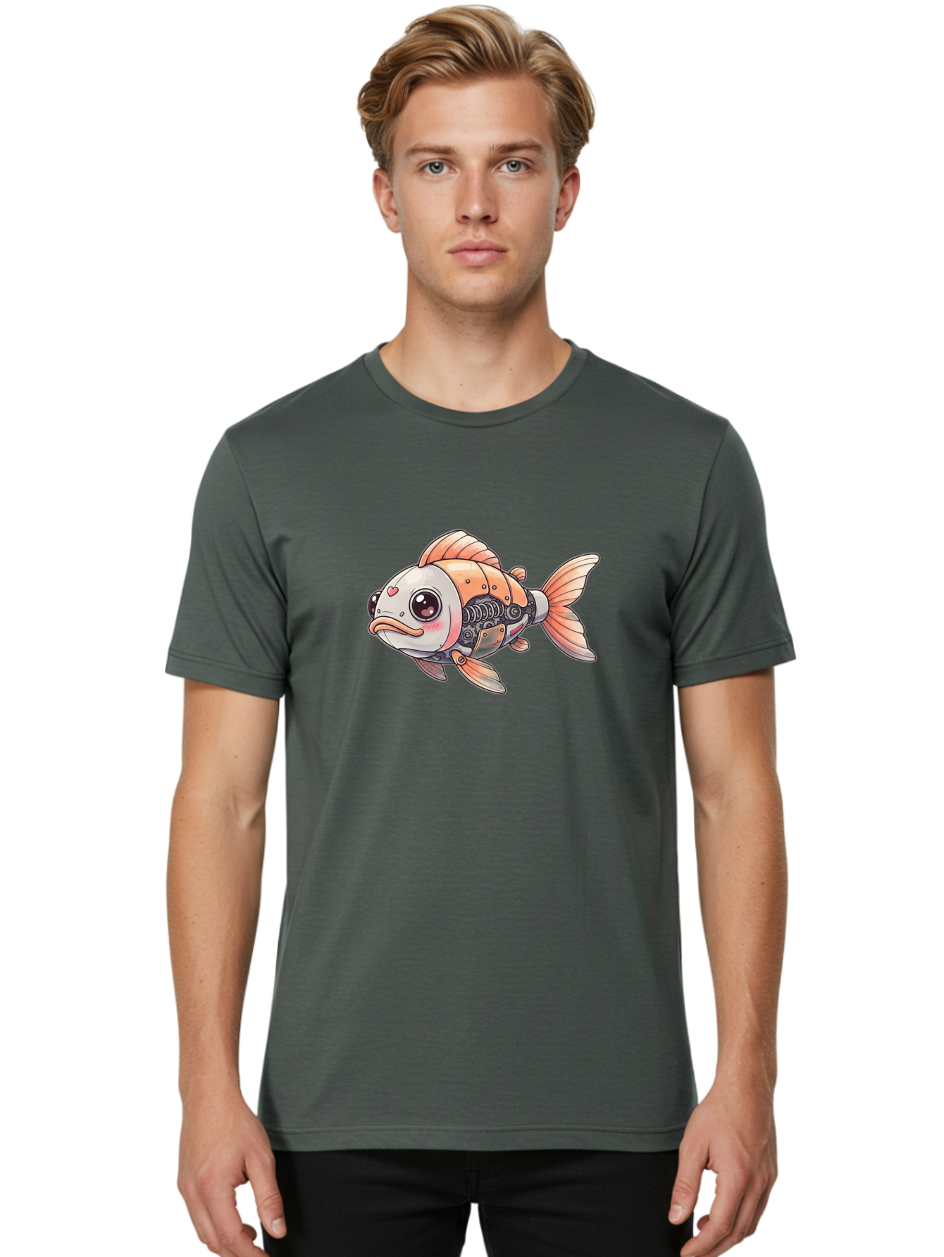 Cyborg-Fish Men'S Graphic Tee, 100% Cotton, Comfortable Casual Summer Wear, Machine Washable, Vintage Camera, Old Camera, Antique Camera, Black Camera, Classic Photography, Photography Equipment, Nostalgic Device, Film Camera, Camera Art Bak392