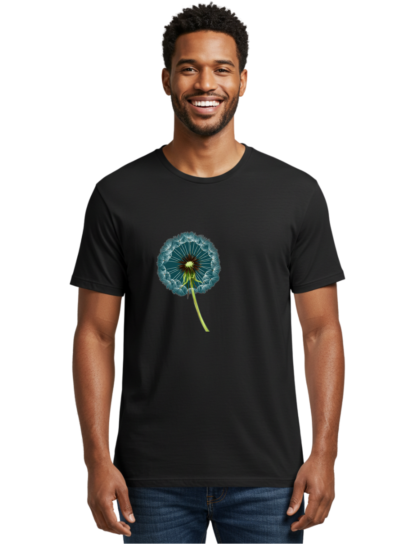 Dandelion-Seedhead-1 Men'S Graphic Tee, 100% Cotton, Comfortable Casual Summer Wear, Machine Washable, Vintage Camera, Old Camera, Antique Camera, Black Camera, Classic Photography, Photography Equipment, Nostalgic Device, Film Camera, Bak398