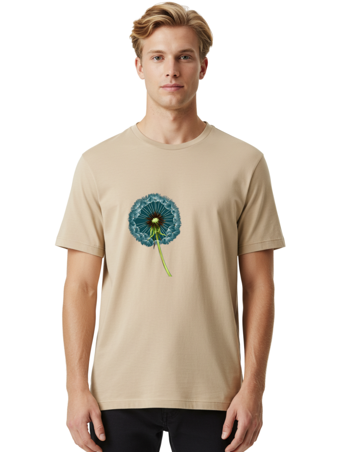 Dandelion-Seedhead-1 Men'S Graphic Tee, 100% Cotton, Comfortable Casual Summer Wear, Machine Washable, Vintage Camera, Old Camera, Antique Camera, Black Camera, Classic Photography, Photography Equipment, Nostalgic Device, Film Camera, Bak398