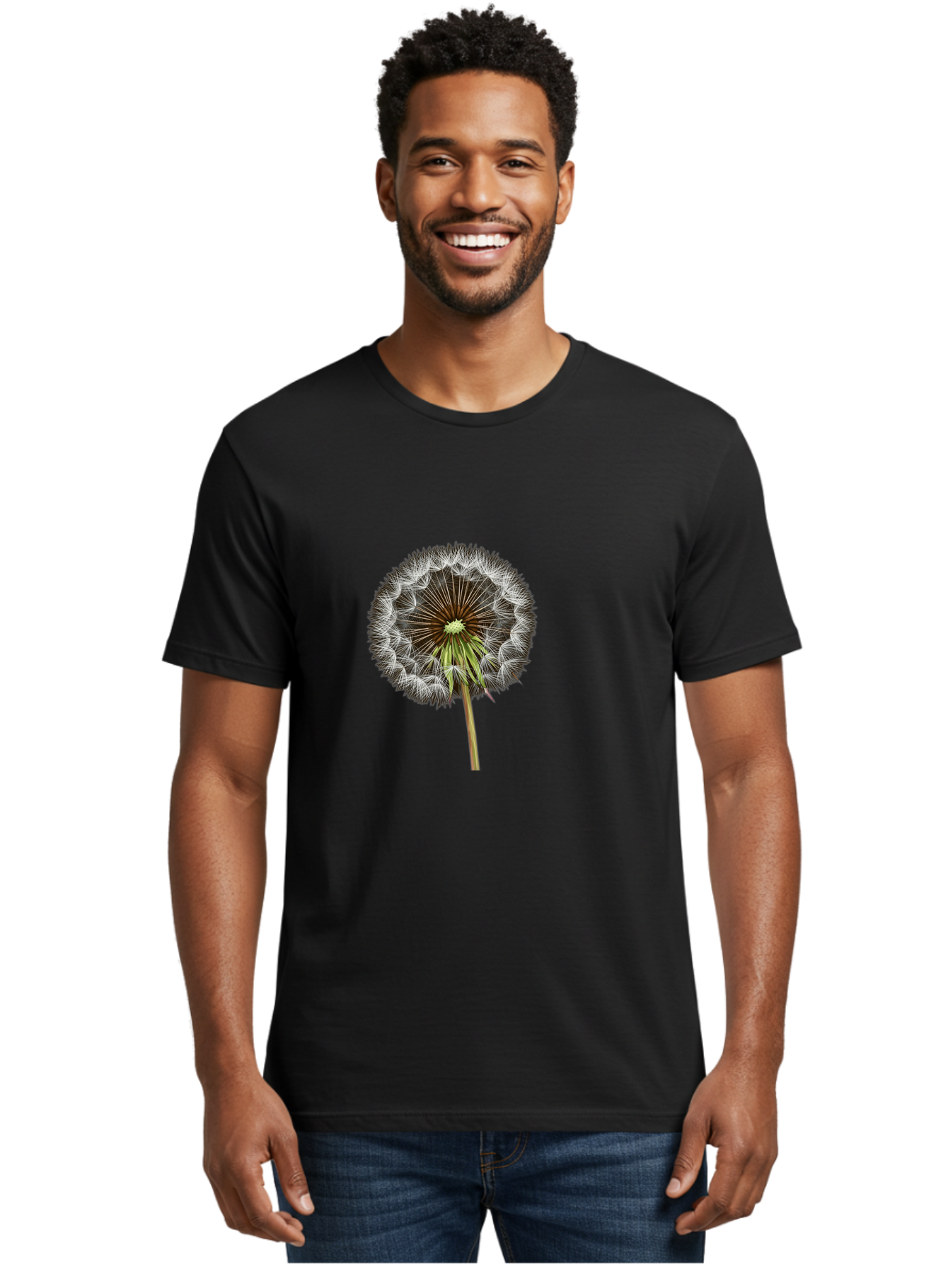 Dandelion-Seedhead Men'S Graphic Tee, 100% Cotton, Comfortable Casual Summer Wear, Machine Washable, Vintage Camera, Old Camera, Antique Camera, Black Camera, Classic Photography, Photography Equipment, Nostalgic Device, Film Camera, Bak399
