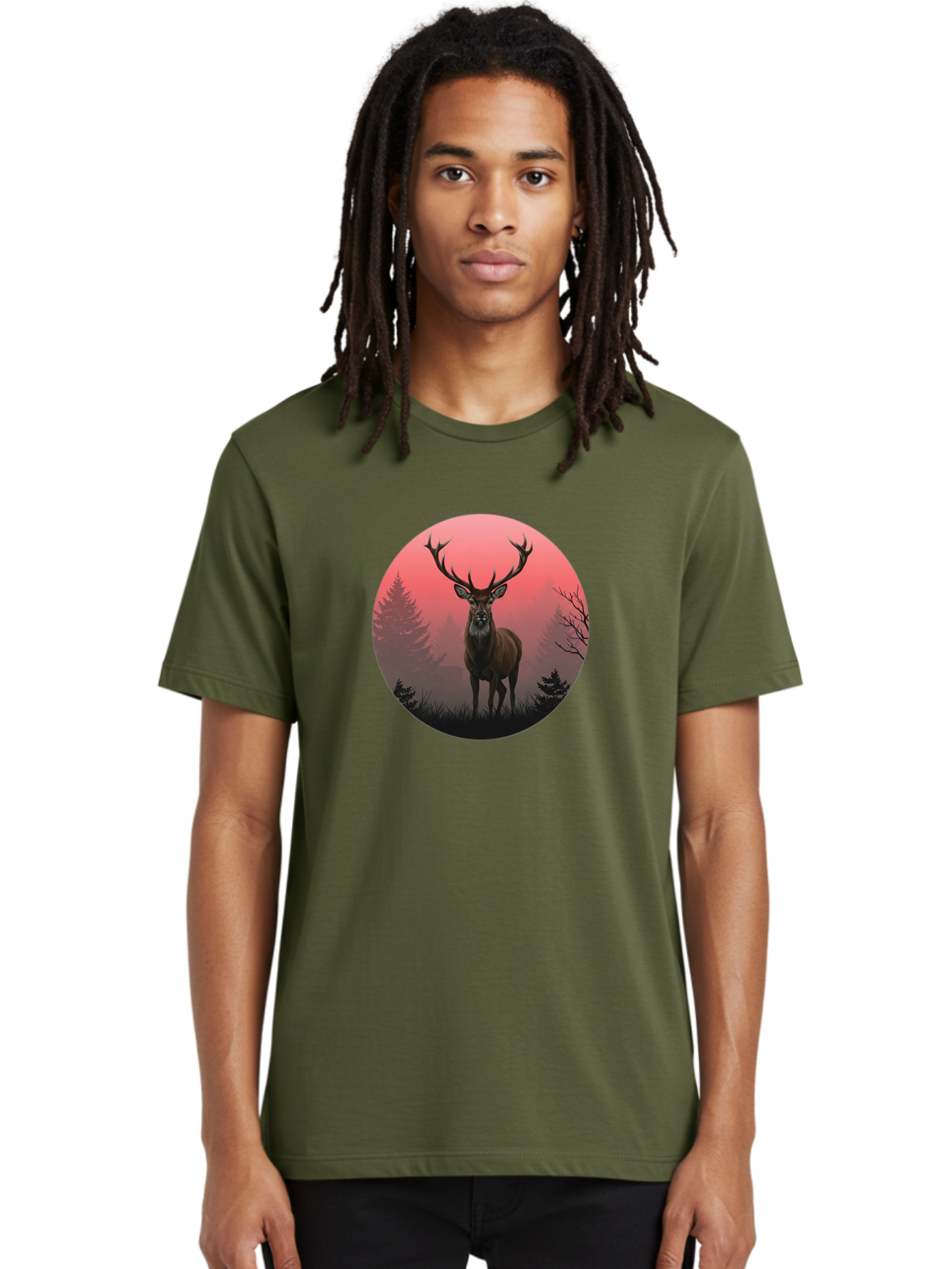 Deer-In-Forest Men'S Graphic Tee, 100% Cotton, Comfortable Casual Summer Wear, Machine Washable, Vintage Camera, Old Camera, Antique Camera, Black Camera, Classic Photography, Photography Equipment, Nostalgic Device, Film Camera, Camera Art Bak402