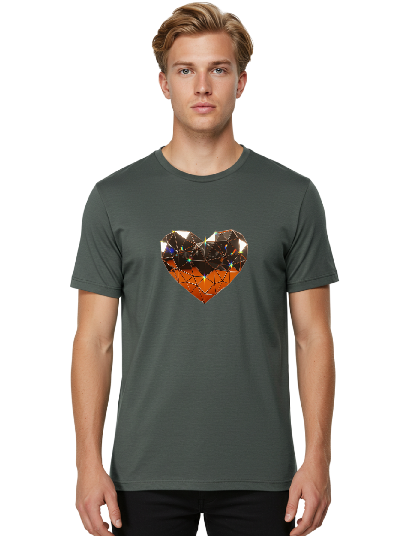 Diamond-Heart-1 Men'S Graphic Tee, 100% Cotton, Comfortable Casual Summer Wear, Machine Washable, Vintage Camera, Old Camera, Antique Camera, Black Camera, Classic Photography, Photography Equipment, Nostalgic Device, Film Camera, Camera Art Bak412