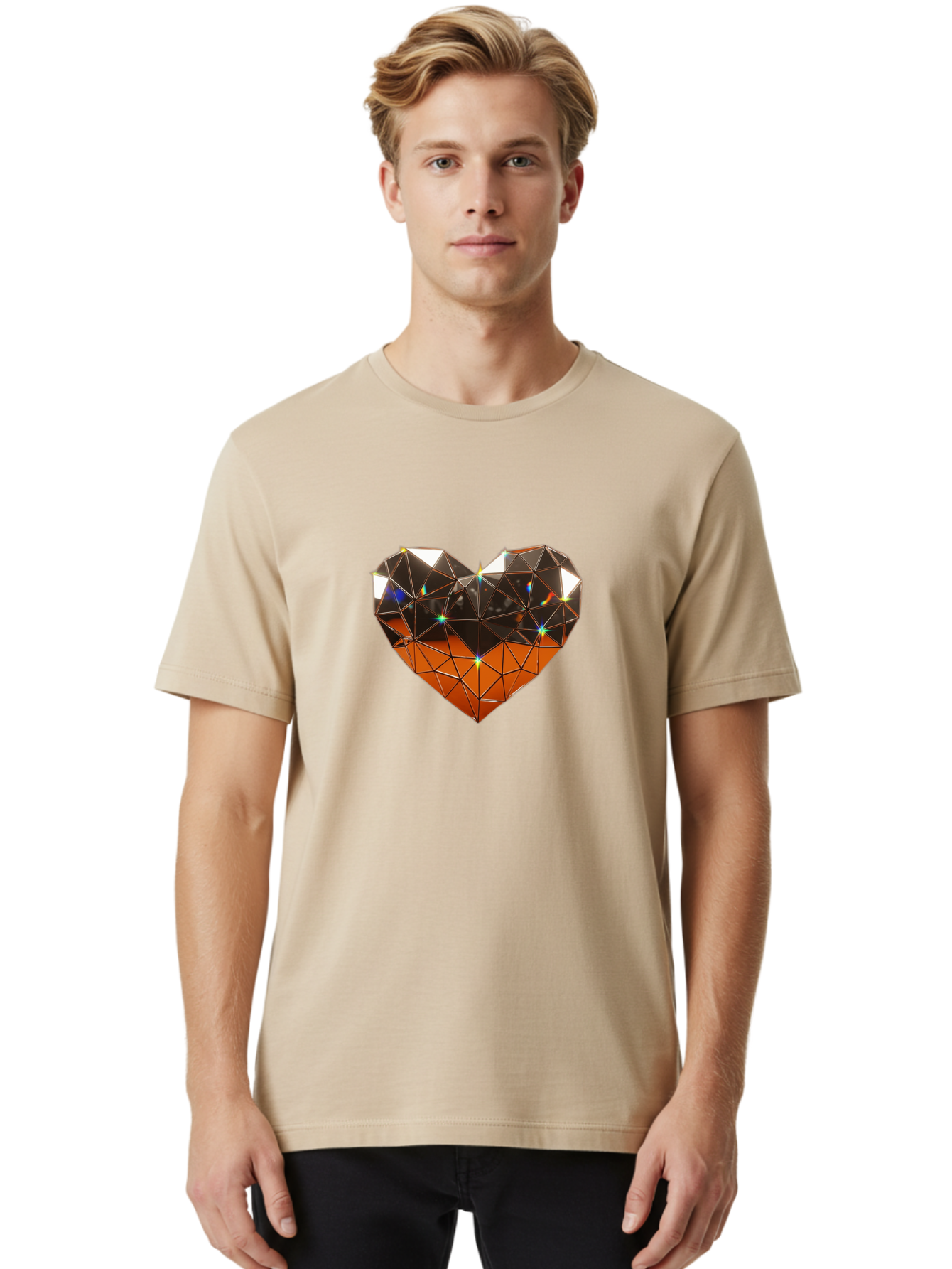 Diamond-Heart-1 Men'S Graphic Tee, 100% Cotton, Comfortable Casual Summer Wear, Machine Washable, Vintage Camera, Old Camera, Antique Camera, Black Camera, Classic Photography, Photography Equipment, Nostalgic Device, Film Camera, Camera Art Bak412