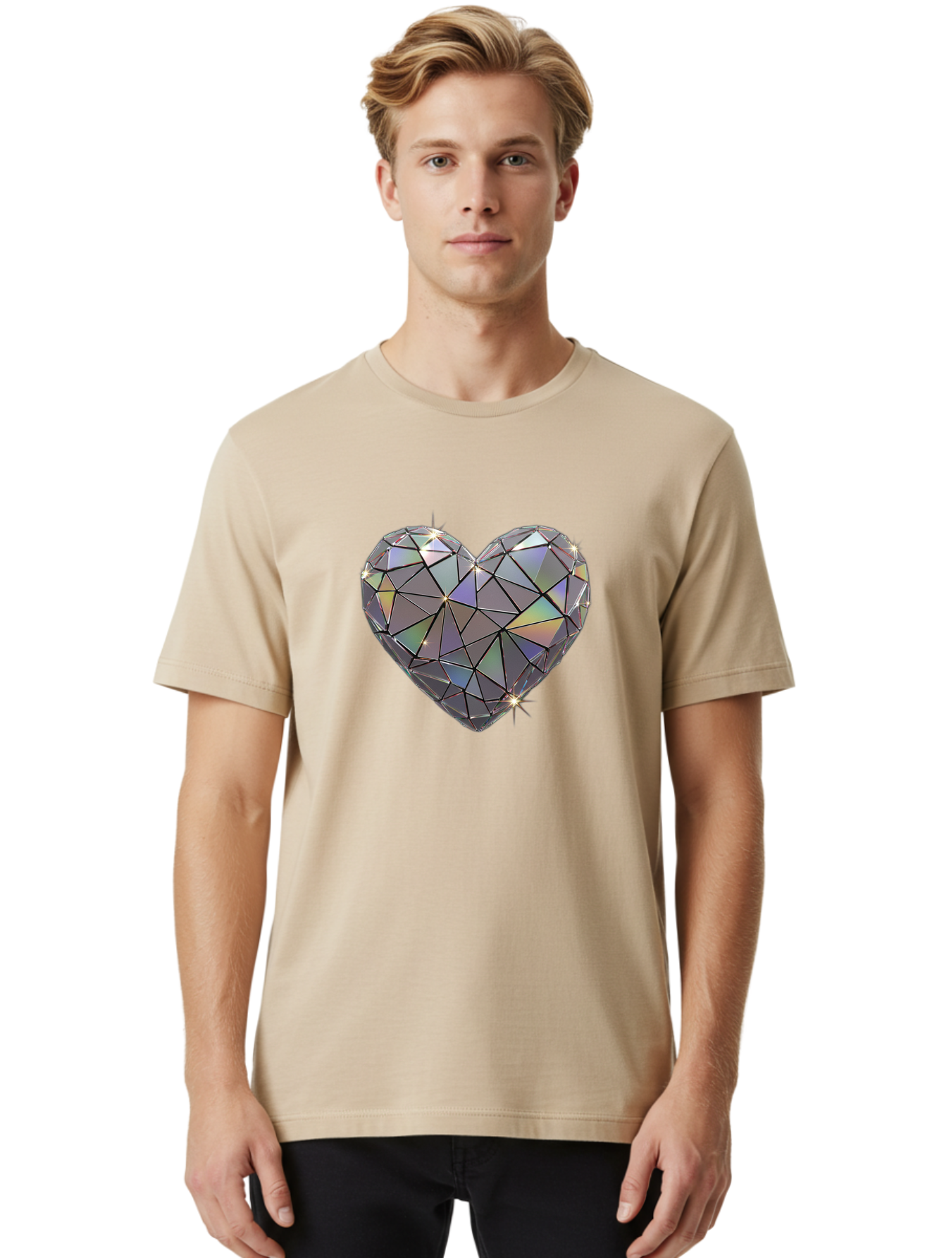 Diamond-Heart-2 Men'S Graphic Tee, 100% Cotton, Comfortable Casual Summer Wear, Machine Washable, Vintage Camera, Old Camera, Antique Camera, Black Camera, Classic Photography, Photography Equipment, Nostalgic Device, Film Camera, Camera Art Bak413