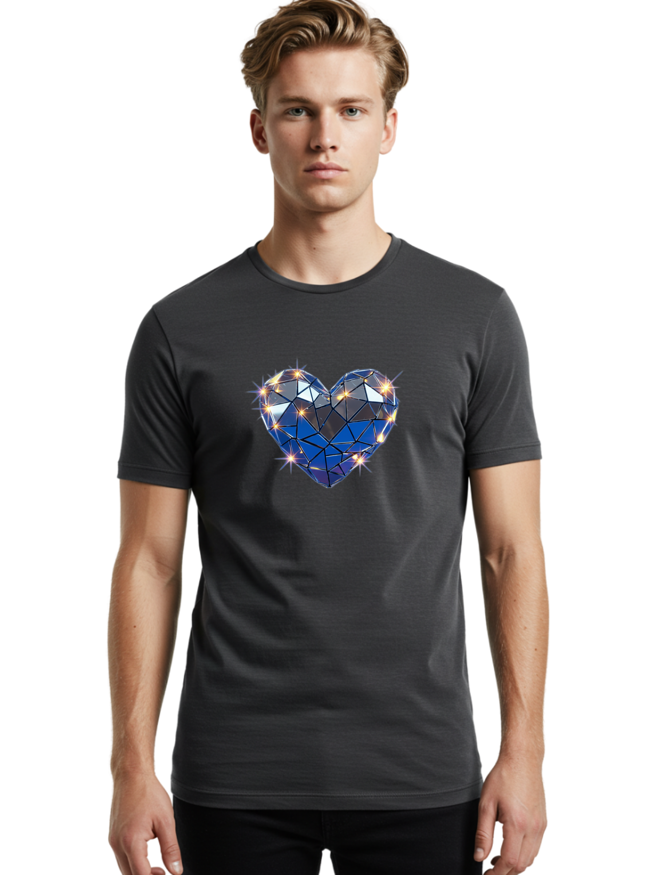 Diamond-Heart-3 Men'S Graphic Tee, 100% Cotton, Comfortable Casual Summer Wear, Machine Washable, Vintage Camera, Old Camera, Antique Camera, Black Camera, Classic Photography, Photography Equipment, Nostalgic Device, Film Camera, Camera Art Bak414