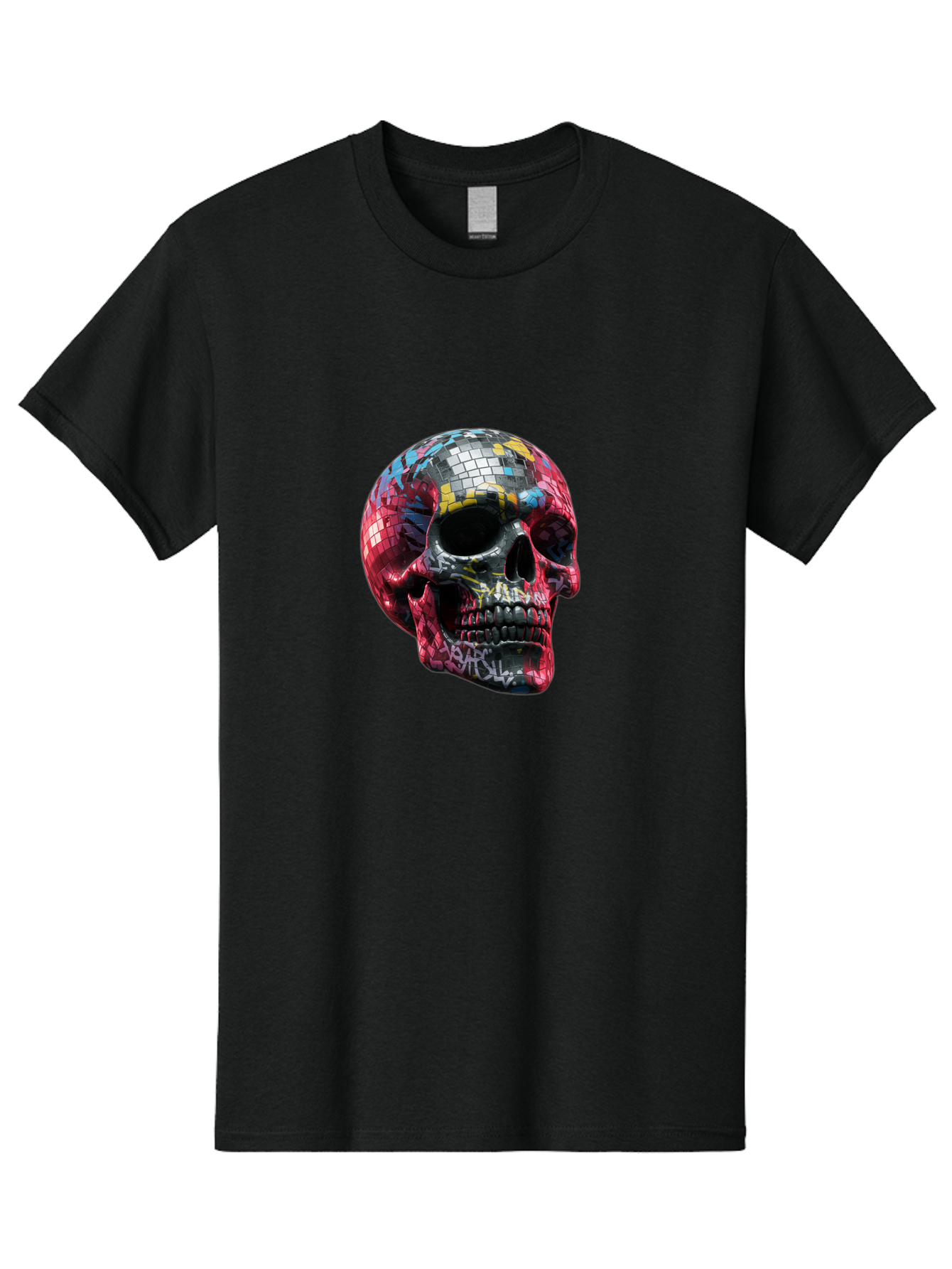 Disco-Ball-Skull-3 Men'S Graphic Tee, 100% Cotton, Comfortable Casual Summer Wear, Machine Washable, Vintage Camera, Old Camera, Antique Camera, Black Camera, Classic Photography, Photography Equipment, Nostalgic Device, Film Camera, Bak423
