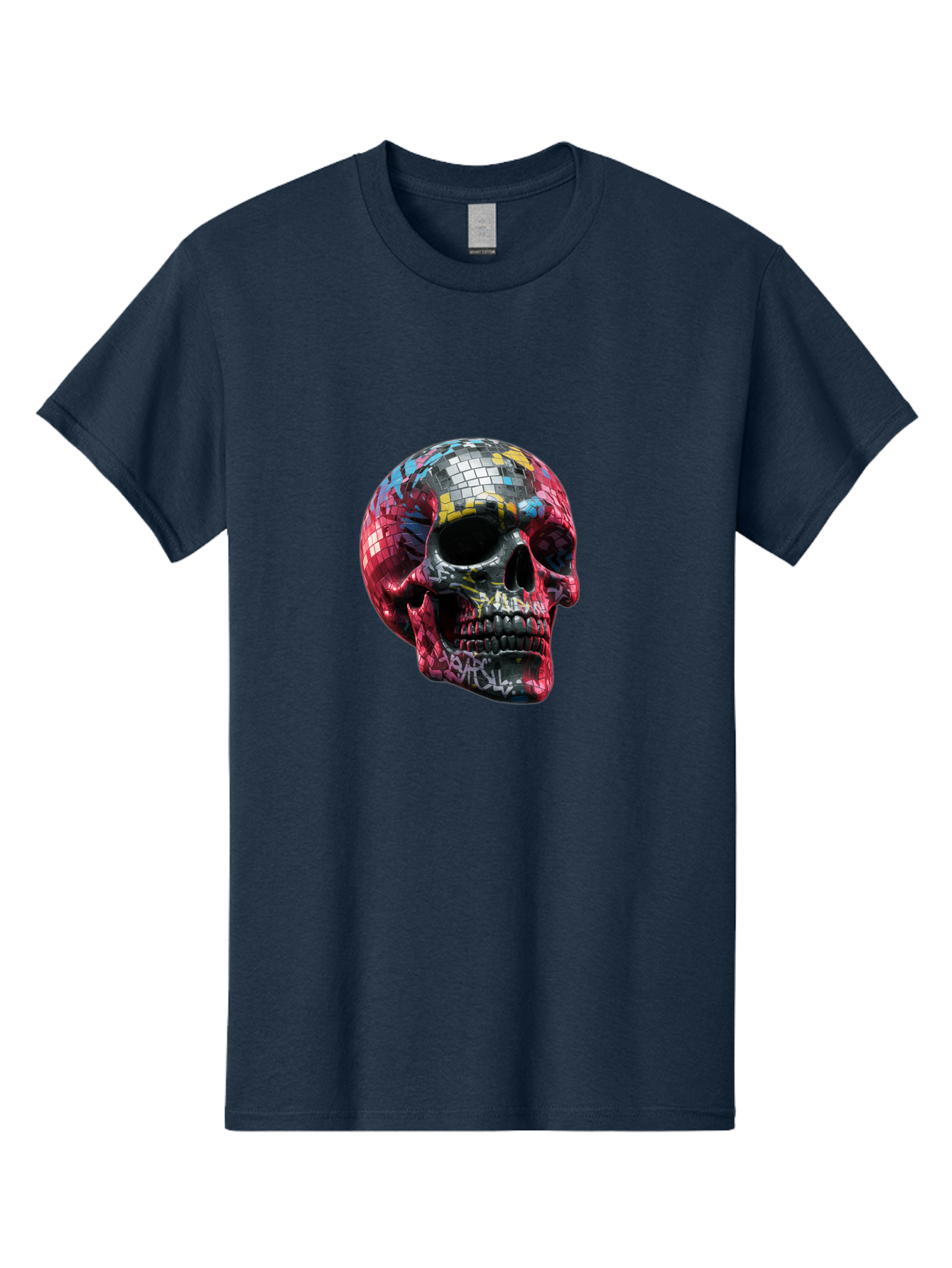 Disco-Ball-Skull-3 Men'S Graphic Tee, 100% Cotton, Comfortable Casual Summer Wear, Machine Washable, Vintage Camera, Old Camera, Antique Camera, Black Camera, Classic Photography, Photography Equipment, Nostalgic Device, Film Camera, Bak423
