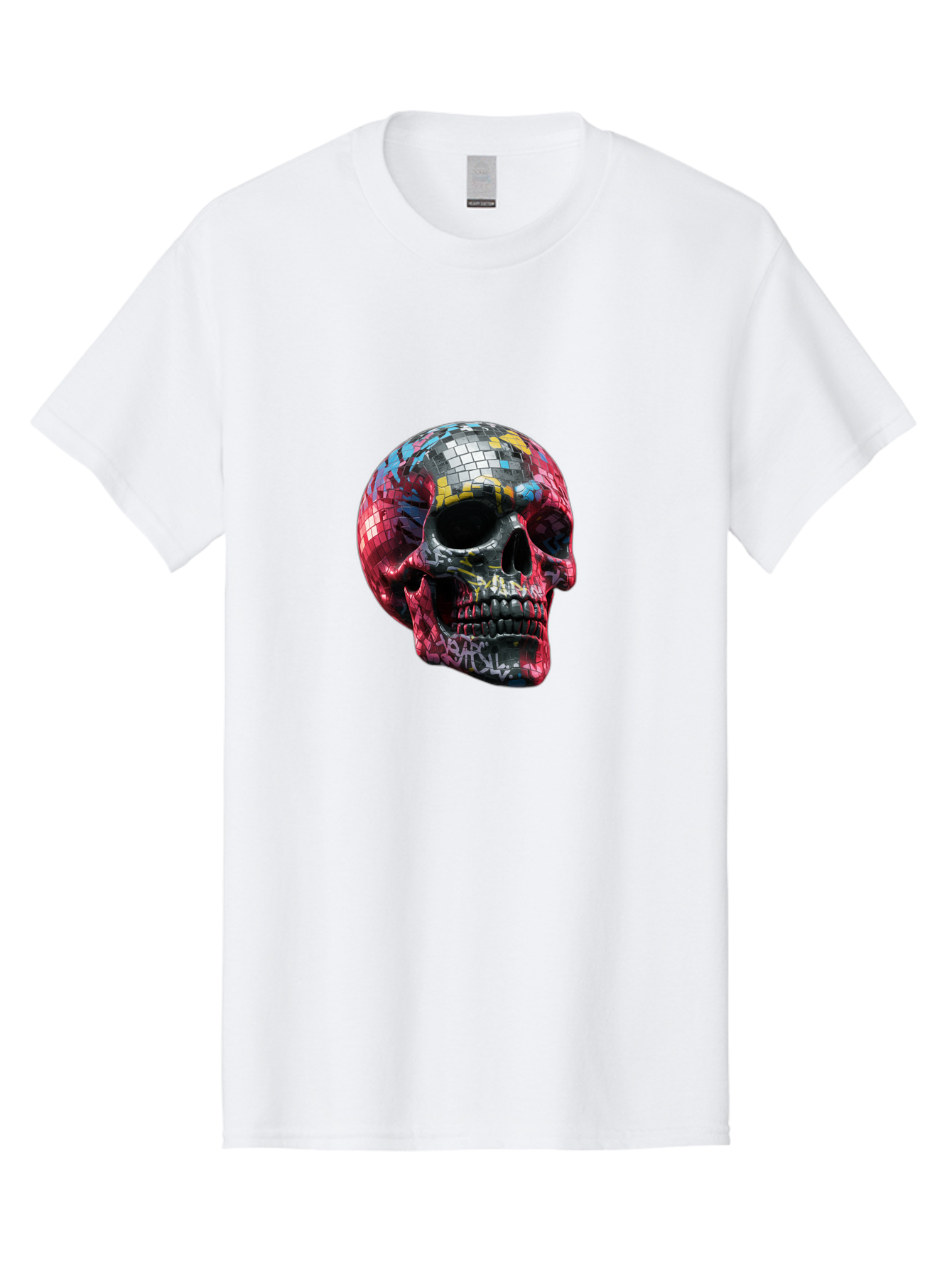 Disco-Ball-Skull-3 Men'S Graphic Tee, 100% Cotton, Comfortable Casual Summer Wear, Machine Washable, Vintage Camera, Old Camera, Antique Camera, Black Camera, Classic Photography, Photography Equipment, Nostalgic Device, Film Camera, Bak423