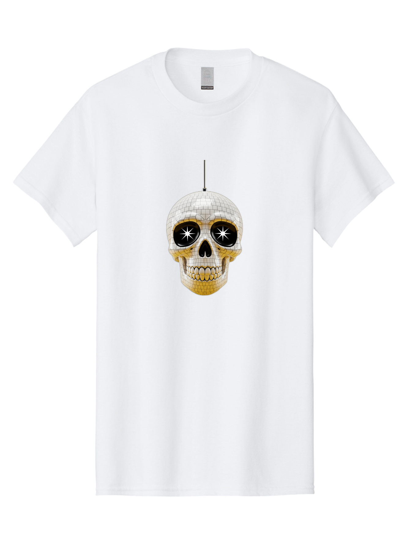 Disco-Skull-2 Men'S Graphic Tee, 100% Cotton, Comfortable Casual Summer Wear, Machine Washable, Vintage Camera, Old Camera, Antique Camera, Black Camera, Classic Photography, Photography Equipment, Nostalgic Device, Film Camera, Camera Art Bak427