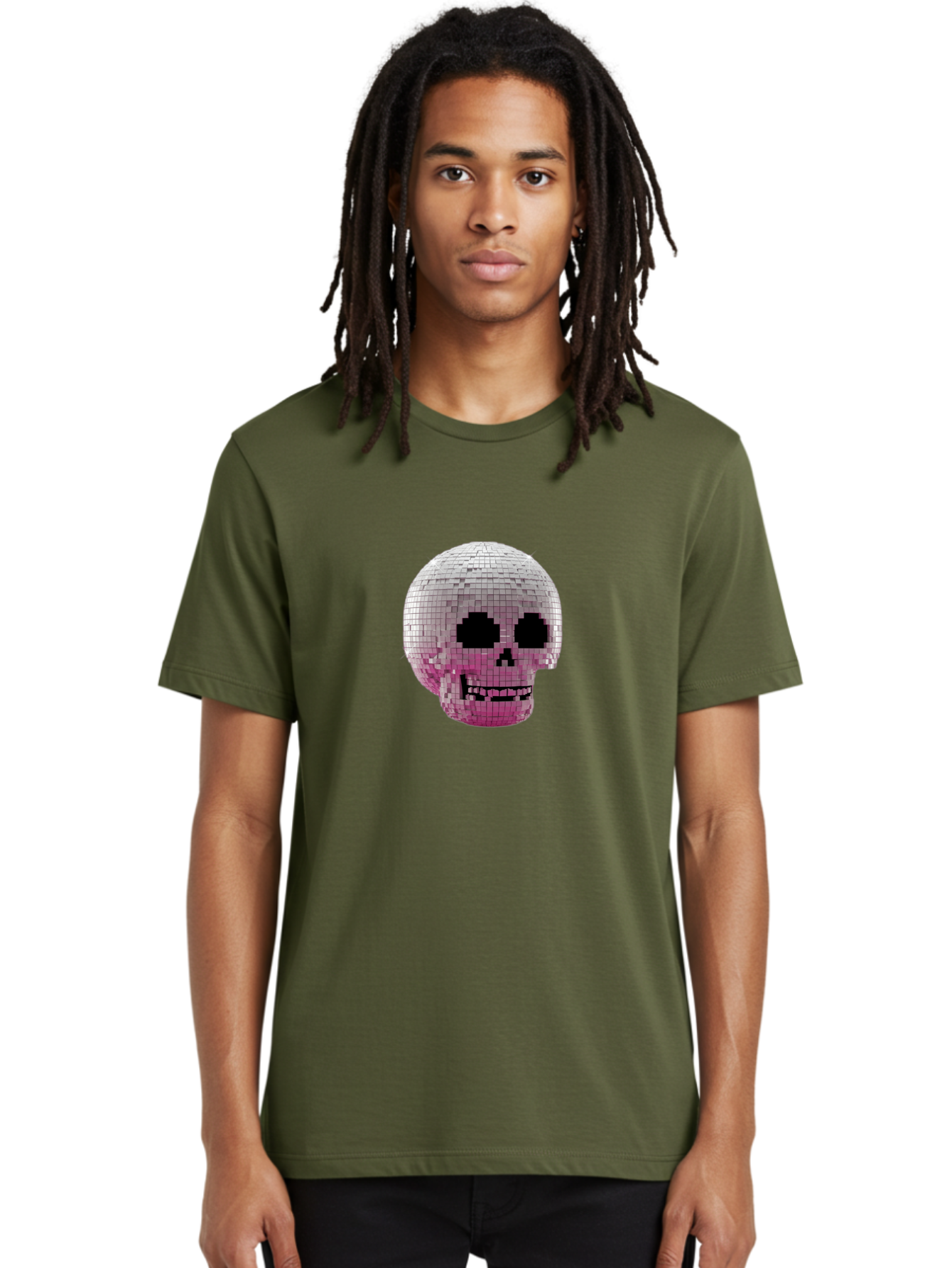 Disco-Skull-3 Men'S Graphic Tee, 100% Cotton, Comfortable Casual Summer Wear, Machine Washable, Vintage Camera, Old Camera, Antique Camera, Black Camera, Classic Photography, Photography Equipment, Nostalgic Device, Film Camera, Camera Art Bak428