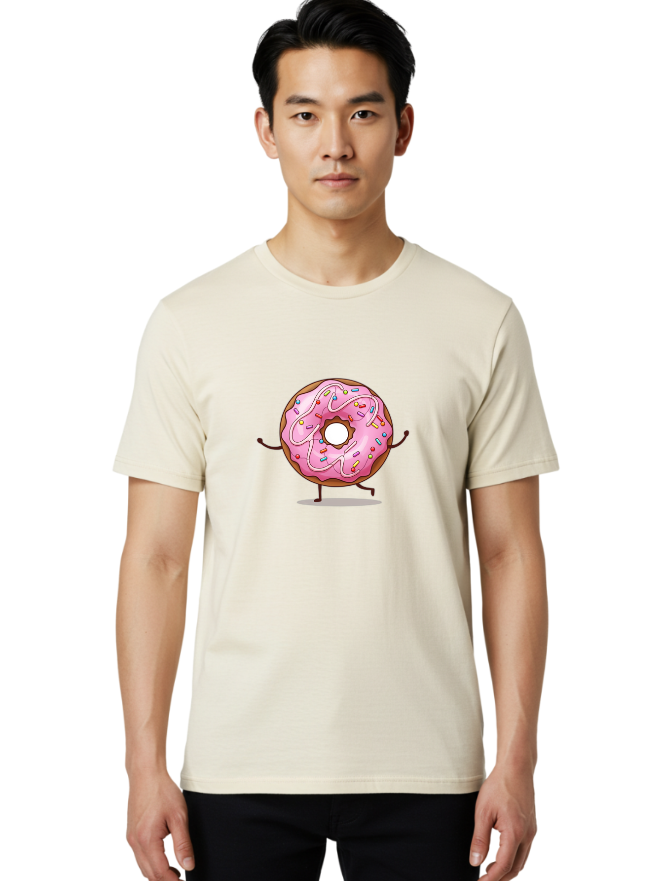 Donut-Character-1 Men'S Graphic Tee, 100% Cotton, Comfortable Casual Summer Wear, Machine Washable, Vintage Camera, Old Camera, Antique Camera, Black Camera, Classic Photography, Photography Equipment, Nostalgic Device, Film Camera, Camera Art Bak437