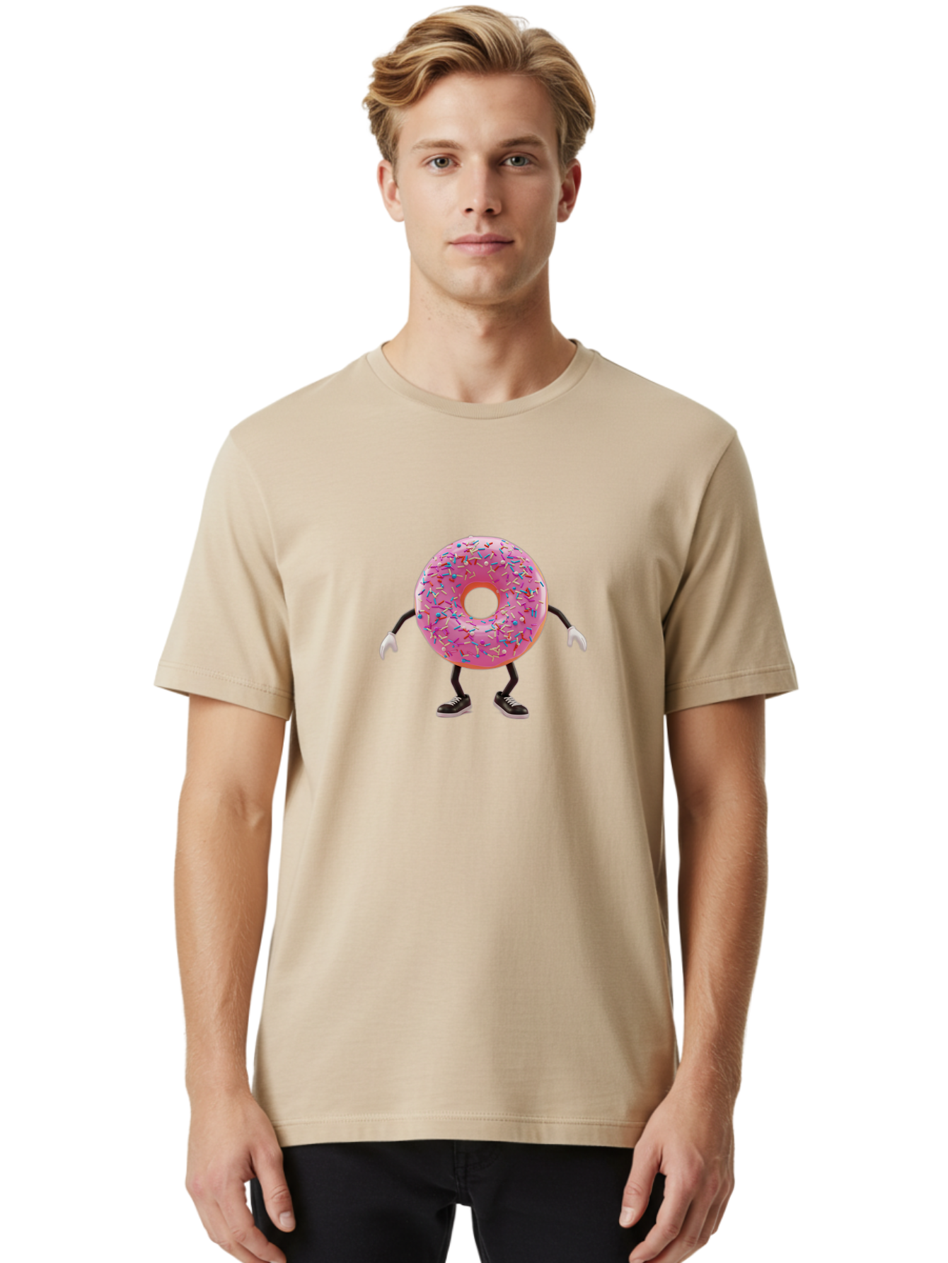 Donut-Character-3 Men'S Graphic Tee, 100% Cotton, Comfortable Casual Summer Wear, Machine Washable, Vintage Camera, Old Camera, Antique Camera, Black Camera, Classic Photography, Photography Equipment, Nostalgic Device, Film Camera, Camera Art Bak439