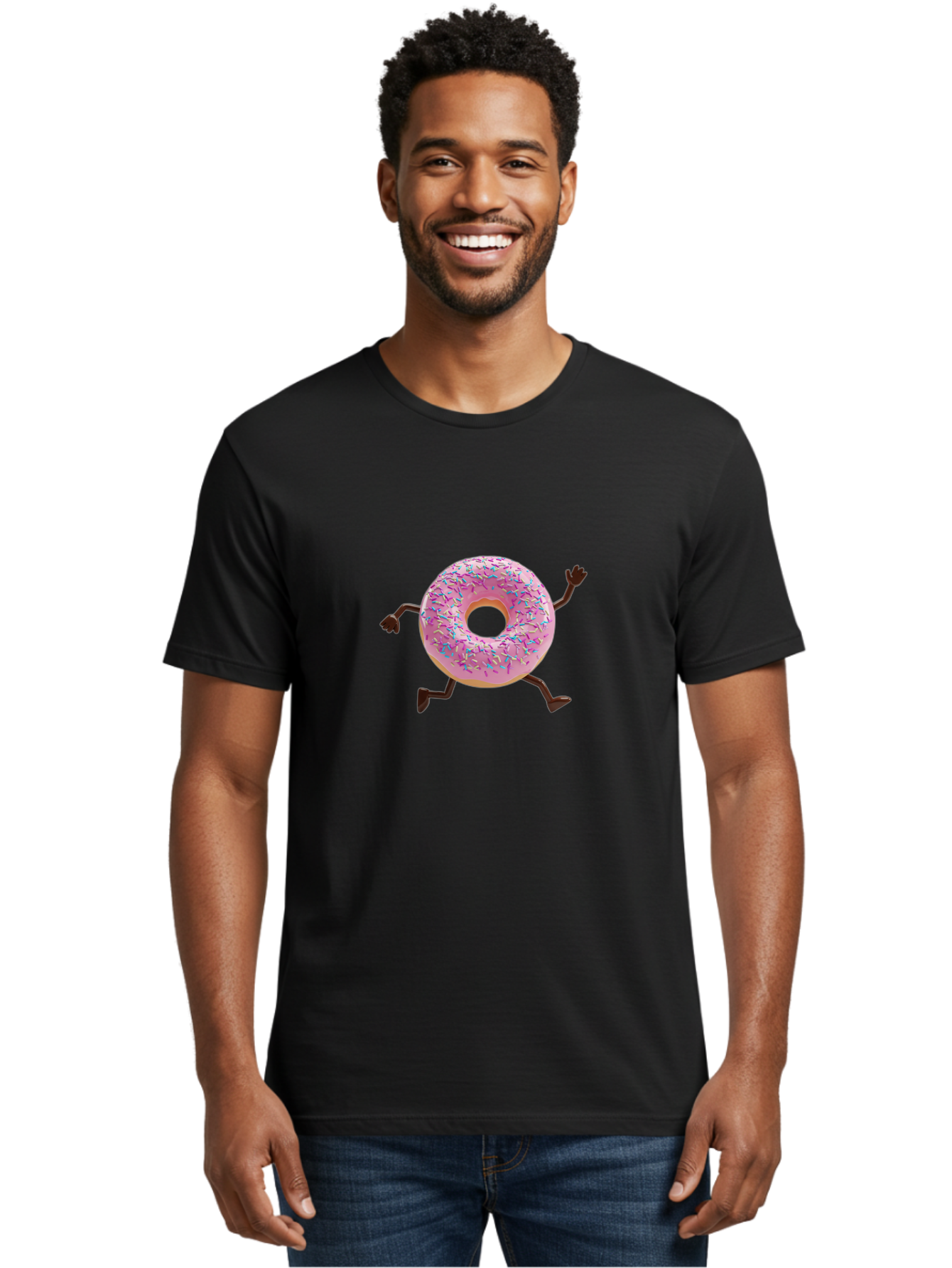 Donut-With-Arms-And-Legs Men'S Graphic Tee, 100% Cotton, Comfortable Casual Summer Wear, Machine Washable, Vintage Camera, Old Camera, Antique Camera, Black Camera, Classic Photography, Photography Equipment, Nostalgic Device, Film Camera, Bak442