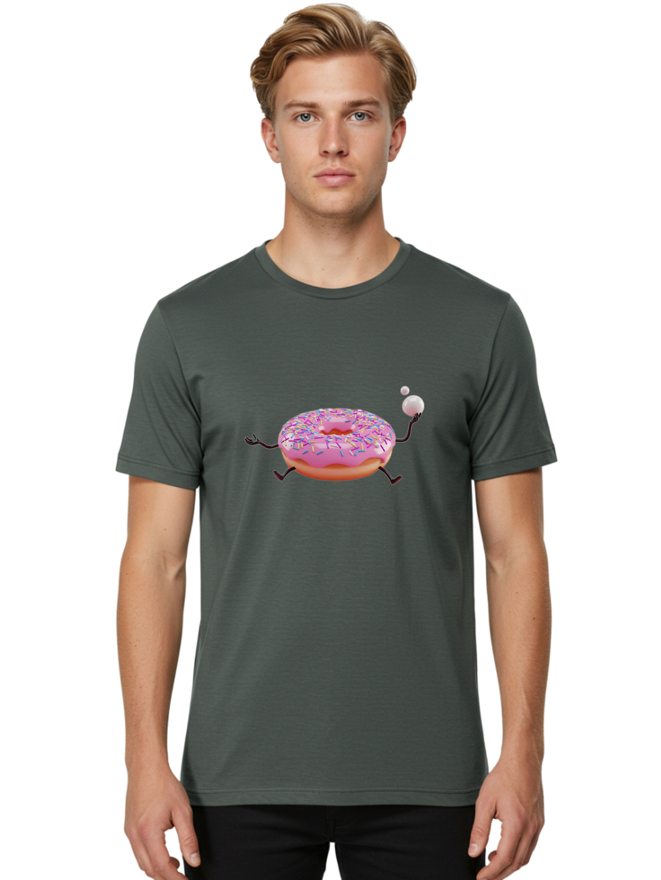 Donut-With-Arms Men'S Graphic Tee, 100% Cotton, Comfortable Casual Summer Wear, Machine Washable, Vintage Camera, Old Camera, Antique Camera, Black Camera, Classic Photography, Photography Equipment, Nostalgic Device, Film Camera, Camera Art Bak443