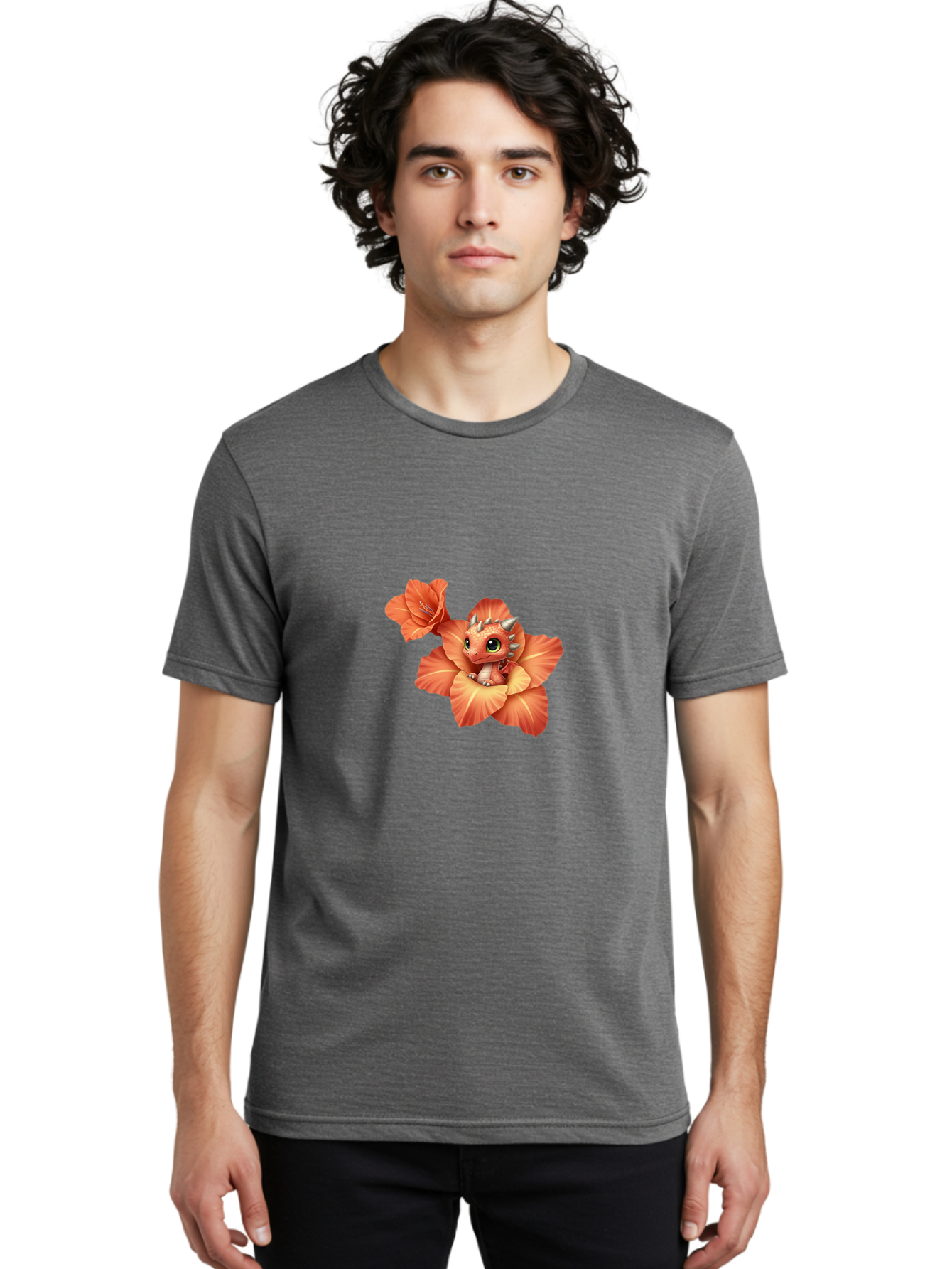 Dragon-In-Flower-1 Men'S Graphic Tee, 100% Cotton, Comfortable Casual Summer Wear, Machine Washable, Vintage Camera, Old Camera, Antique Camera, Black Camera, Classic Photography, Photography Equipment, Nostalgic Device, Film Camera, Bak453
