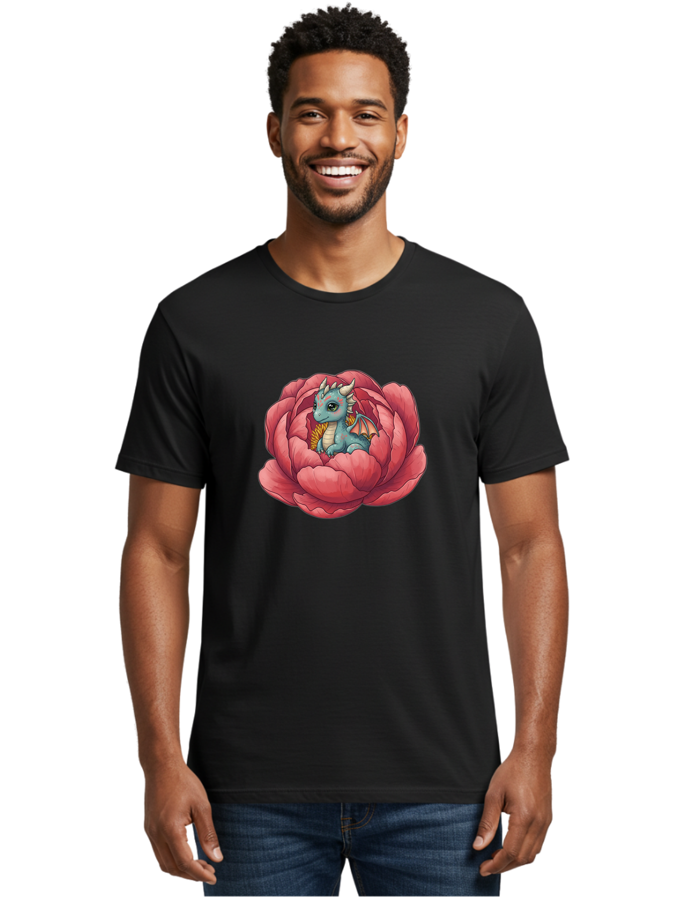 Dragon-In-Flower-2 Men'S Graphic Tee, 100% Cotton, Comfortable Casual Summer Wear, Machine Washable, Vintage Camera, Old Camera, Antique Camera, Black Camera, Classic Photography, Photography Equipment, Nostalgic Device, Film Camera, Bak454