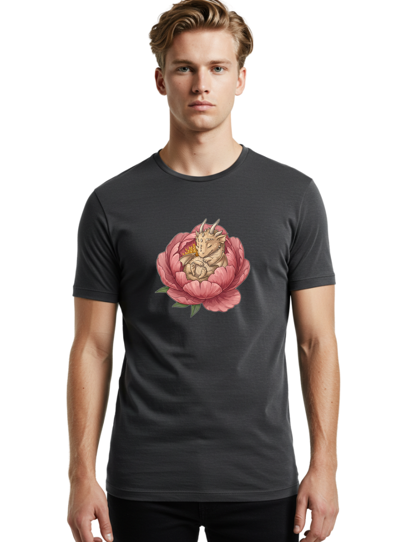Dragon-In-Peony-1 Men'S Graphic Tee, 100% Cotton, Comfortable Casual Summer Wear, Machine Washable, Vintage Camera, Old Camera, Antique Camera, Black Camera, Classic Photography, Photography Equipment, Nostalgic Device, Film Camera, Camera Art Bak461