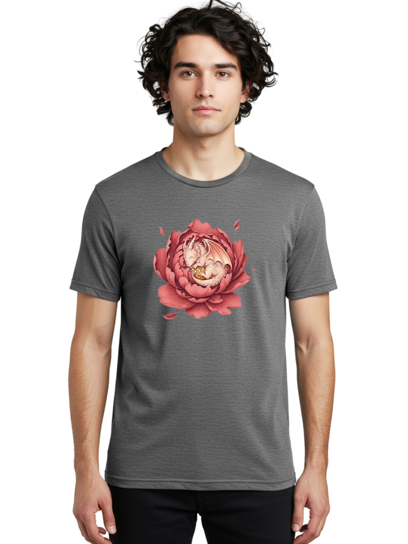 Dragon-In-Peony-Flower Men'S Graphic Tee, 100% Cotton, Comfortable Casual Summer Wear, Machine Washable, Vintage Camera, Old Camera, Antique Camera, Black Camera, Classic Photography, Photography Equipment, Nostalgic Device, Film Camera, Bak462