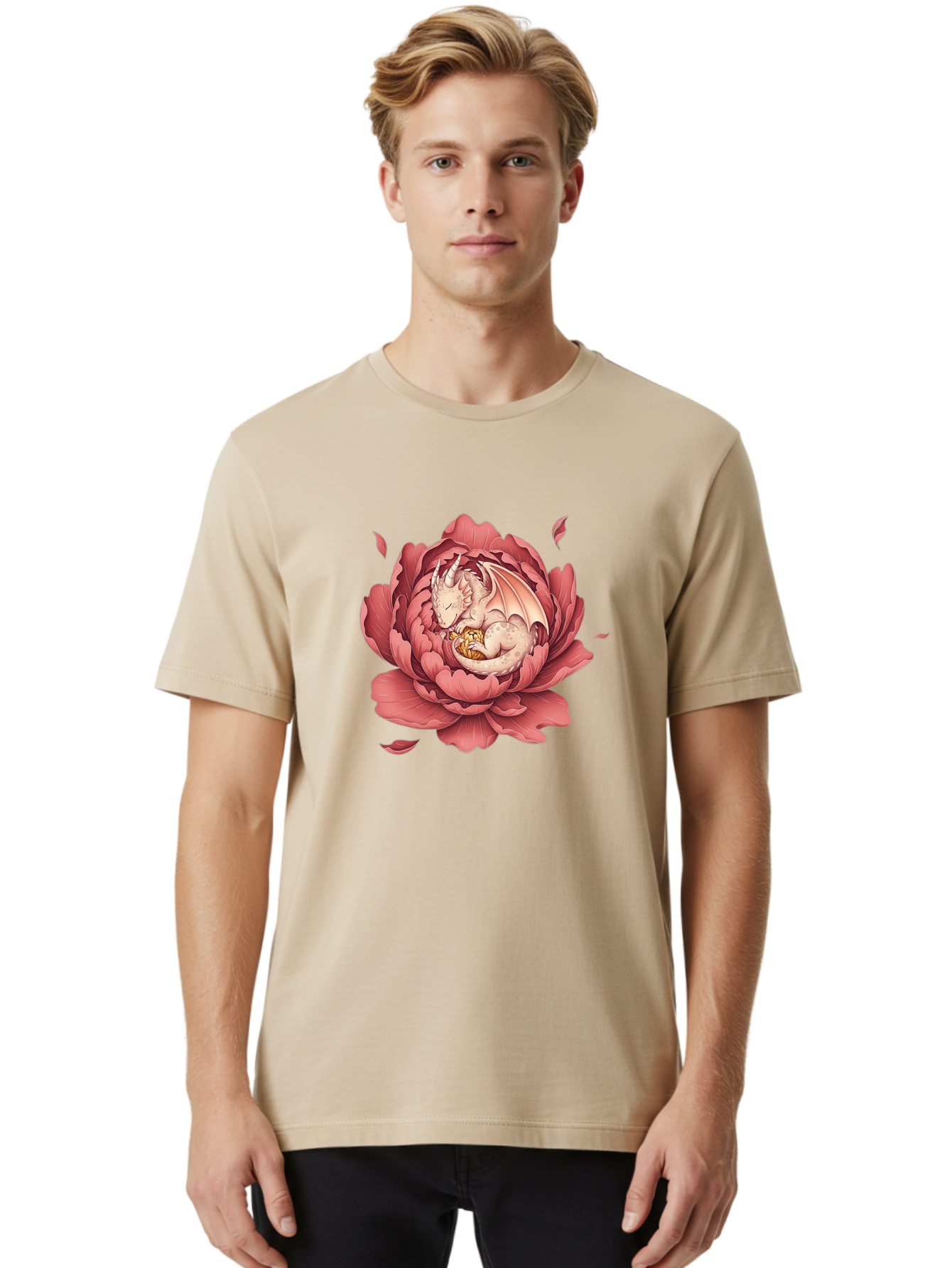 Dragon-In-Peony-Flower Men'S Graphic Tee, 100% Cotton, Comfortable Casual Summer Wear, Machine Washable, Vintage Camera, Old Camera, Antique Camera, Black Camera, Classic Photography, Photography Equipment, Nostalgic Device, Film Camera, Bak462
