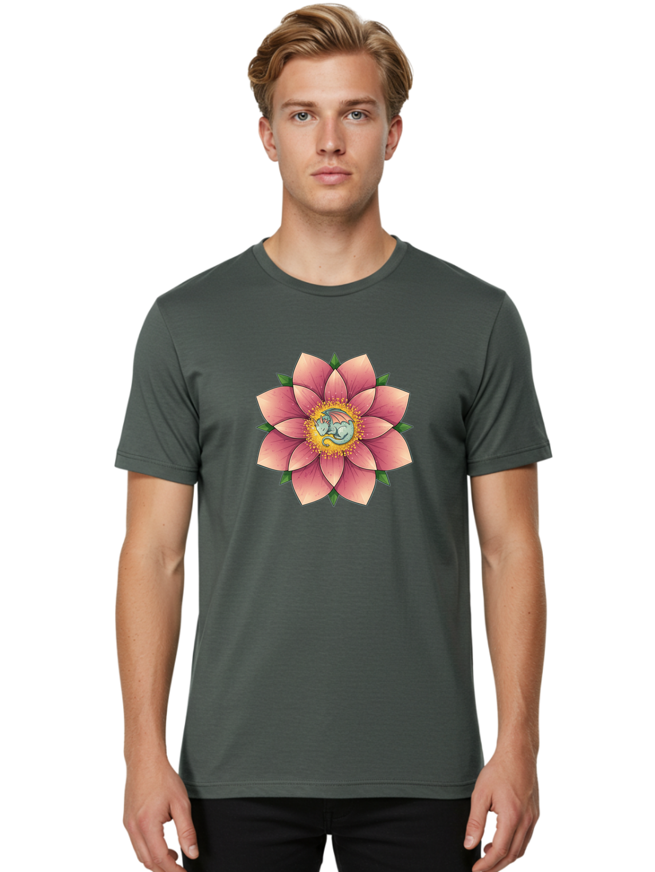 Dragon-Lotus-Flower Men'S Graphic Tee, 100% Cotton, Comfortable Casual Summer Wear, Machine Washable, Vintage Camera, Old Camera, Antique Camera, Black Camera, Classic Photography, Photography Equipment, Nostalgic Device, Film Camera, Bak478